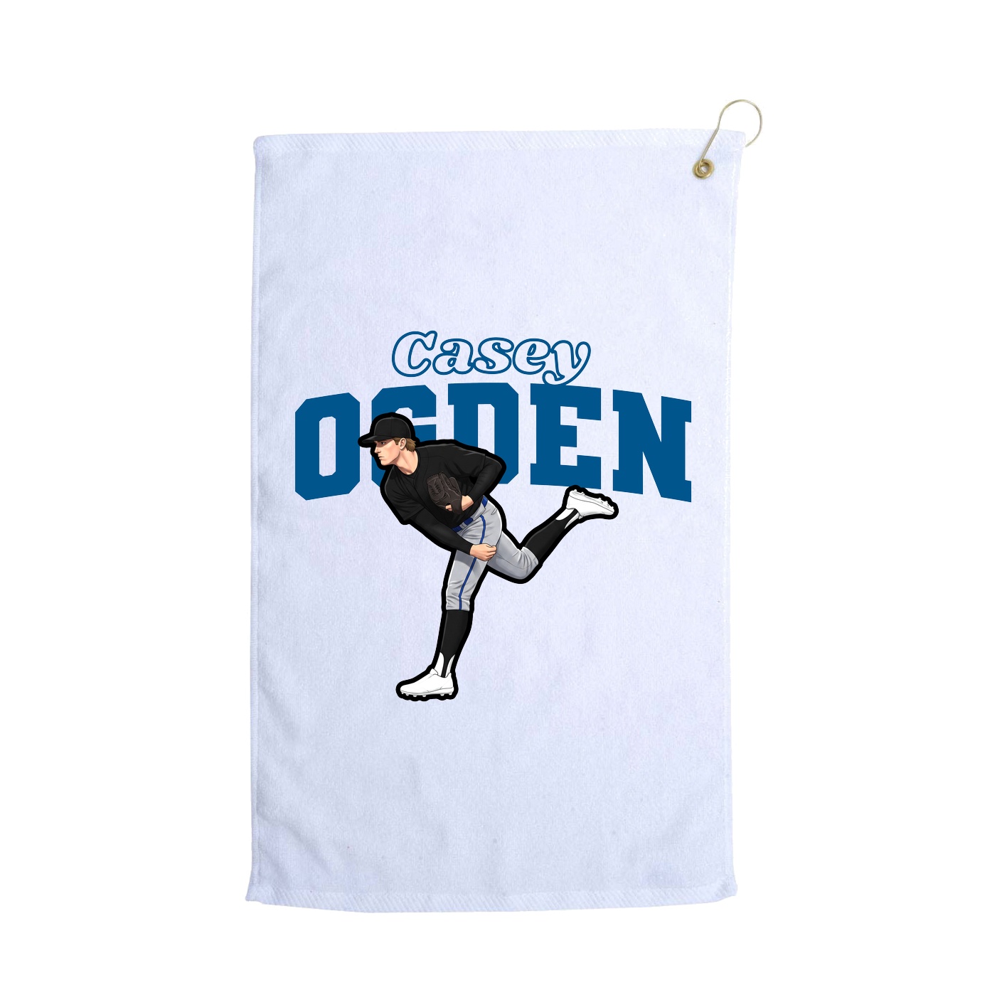 Golf Towel — Name Arch in White