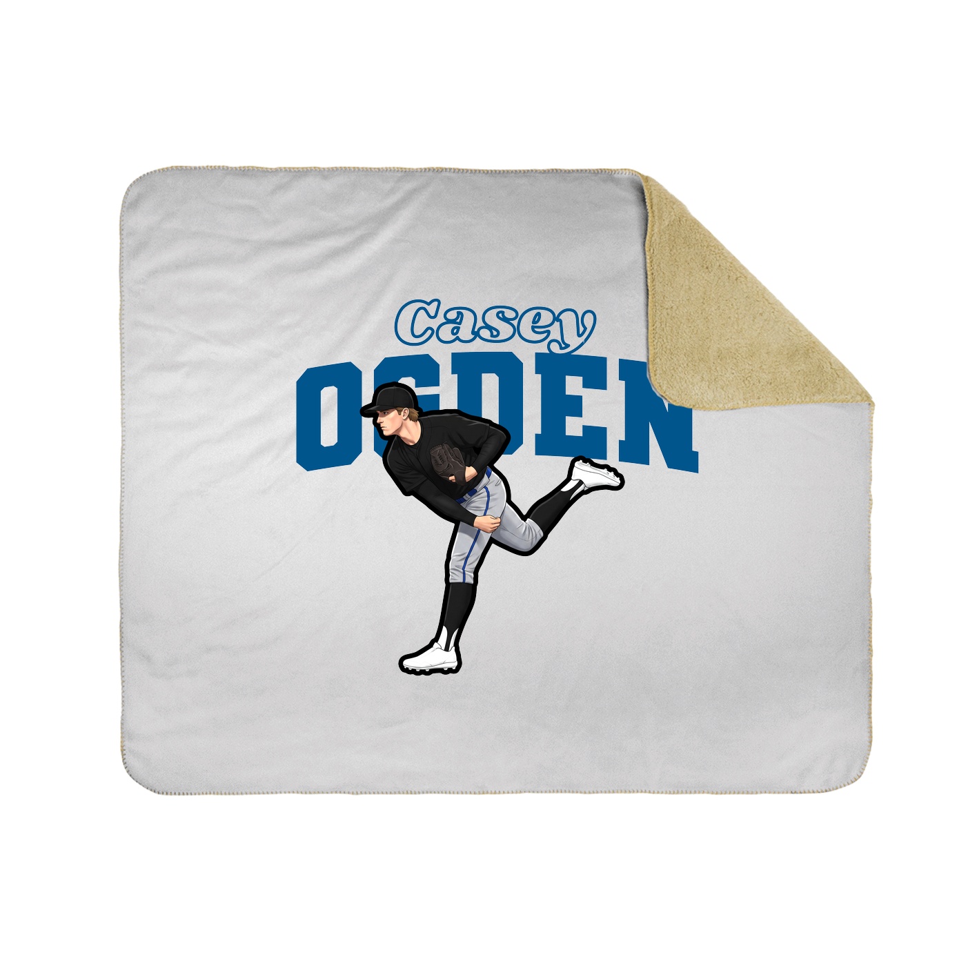 Throw Blanket — Name Arch in White