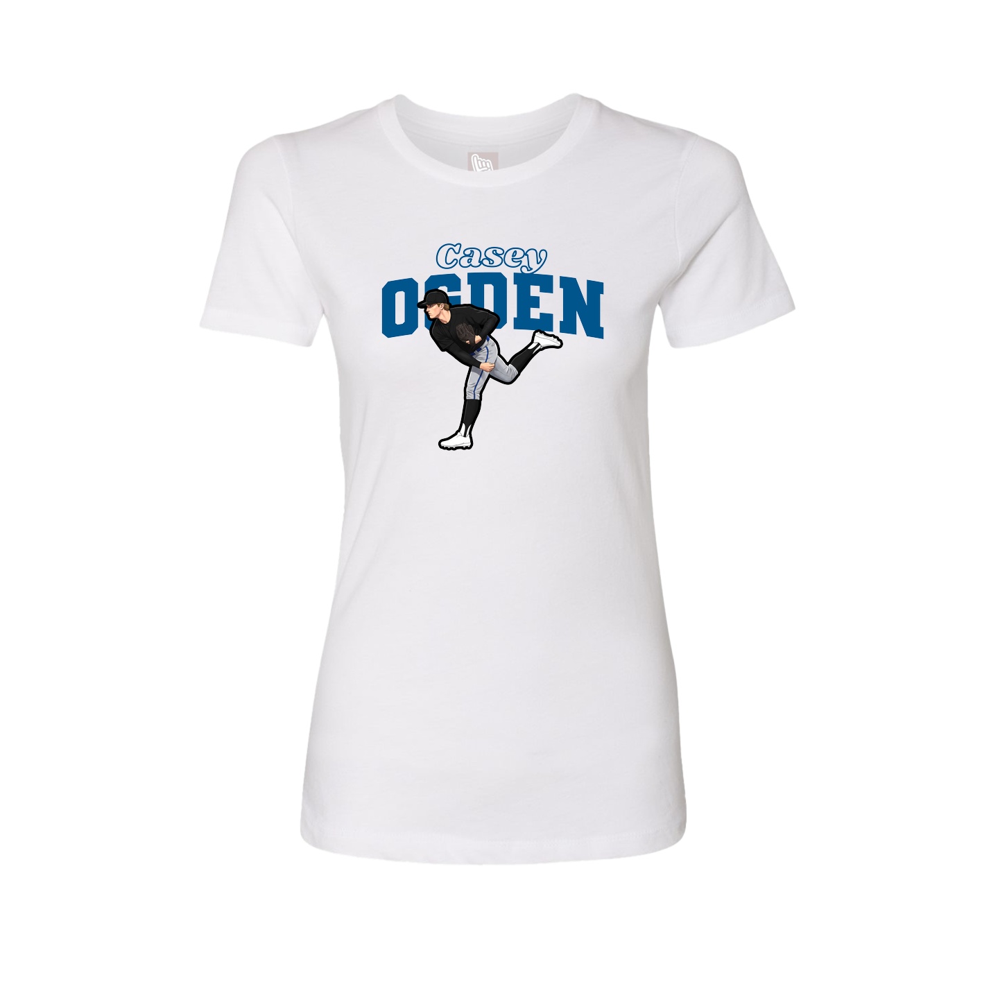 Fitted Women's Tee — Name Arch in White