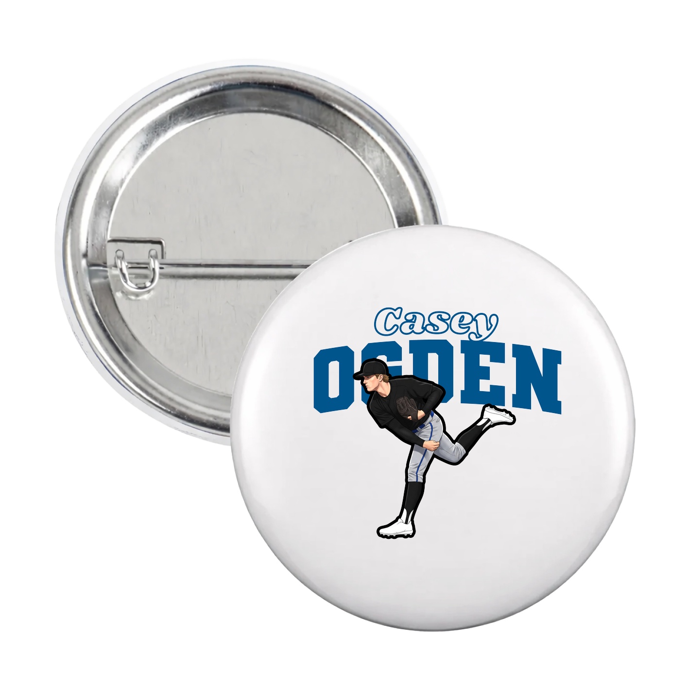 Game Day Button — Name Arch in White