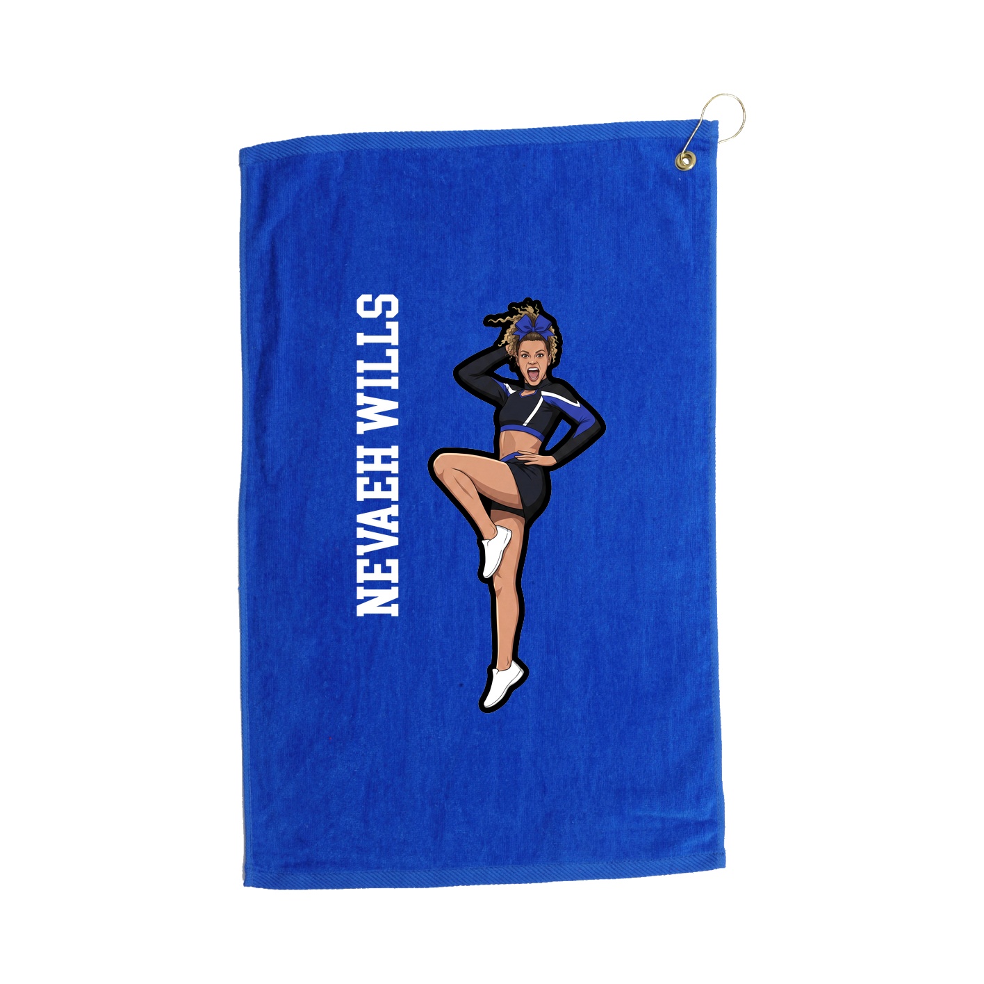 Golf Towel — Name Vertical in Royal