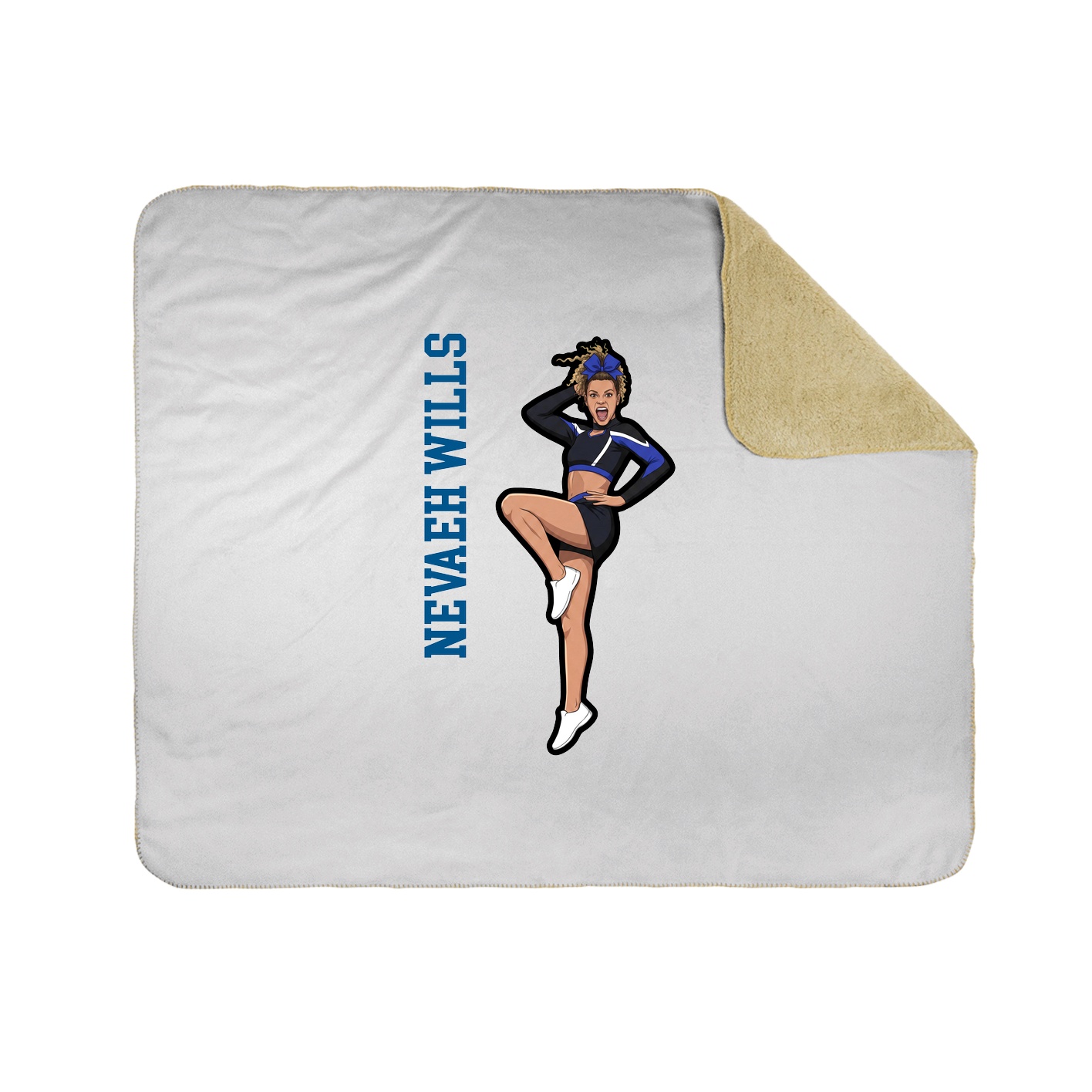 Throw Blanket — Name Vertical in White