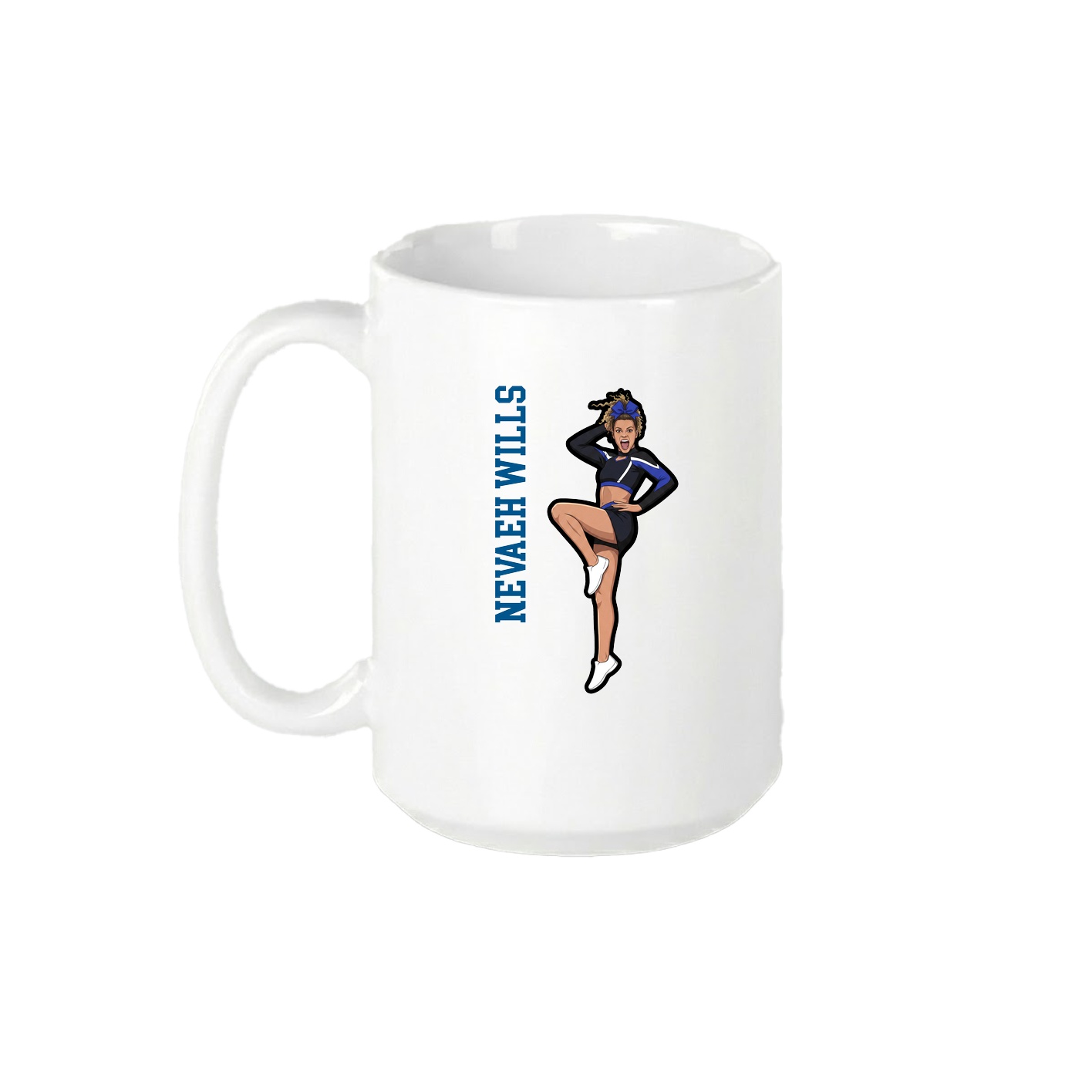 15oz Coffee Mug — Name Vertical in White