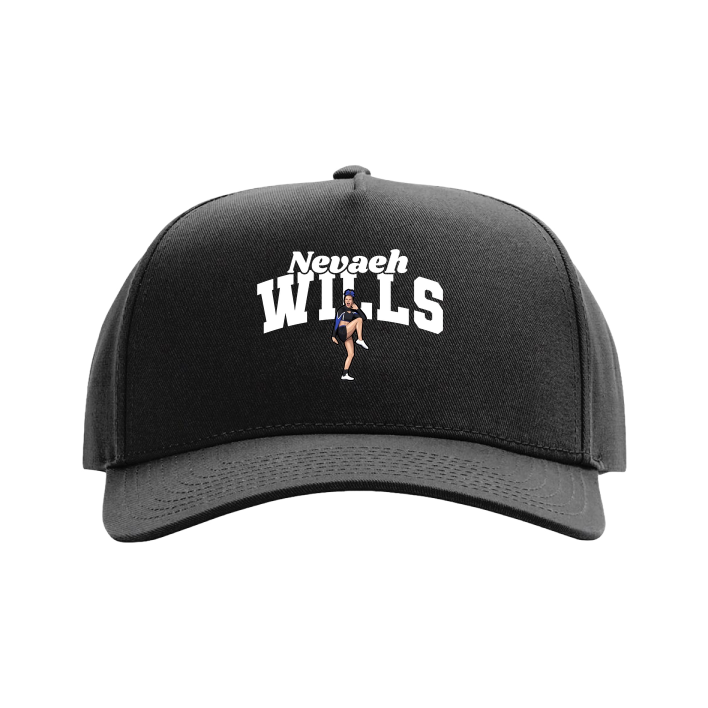 Full Fabric Five-Panel Champ Cap — Signature Arch in Black