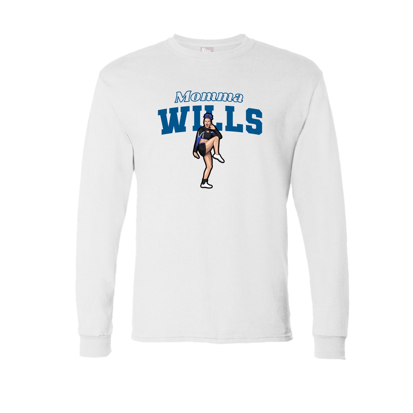 Long Sleeve Tee — Mothers Day Block in White