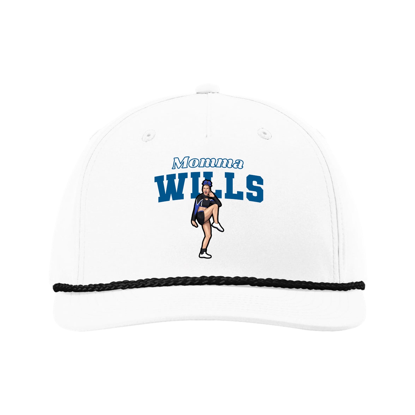 Five-Panel Classic Rope Cap — Mothers Day Block in White
