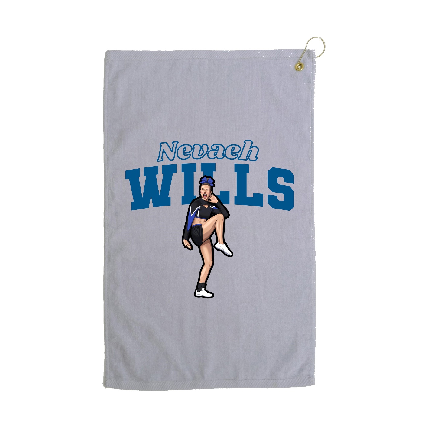 Golf Towel — Name Arch in Grey