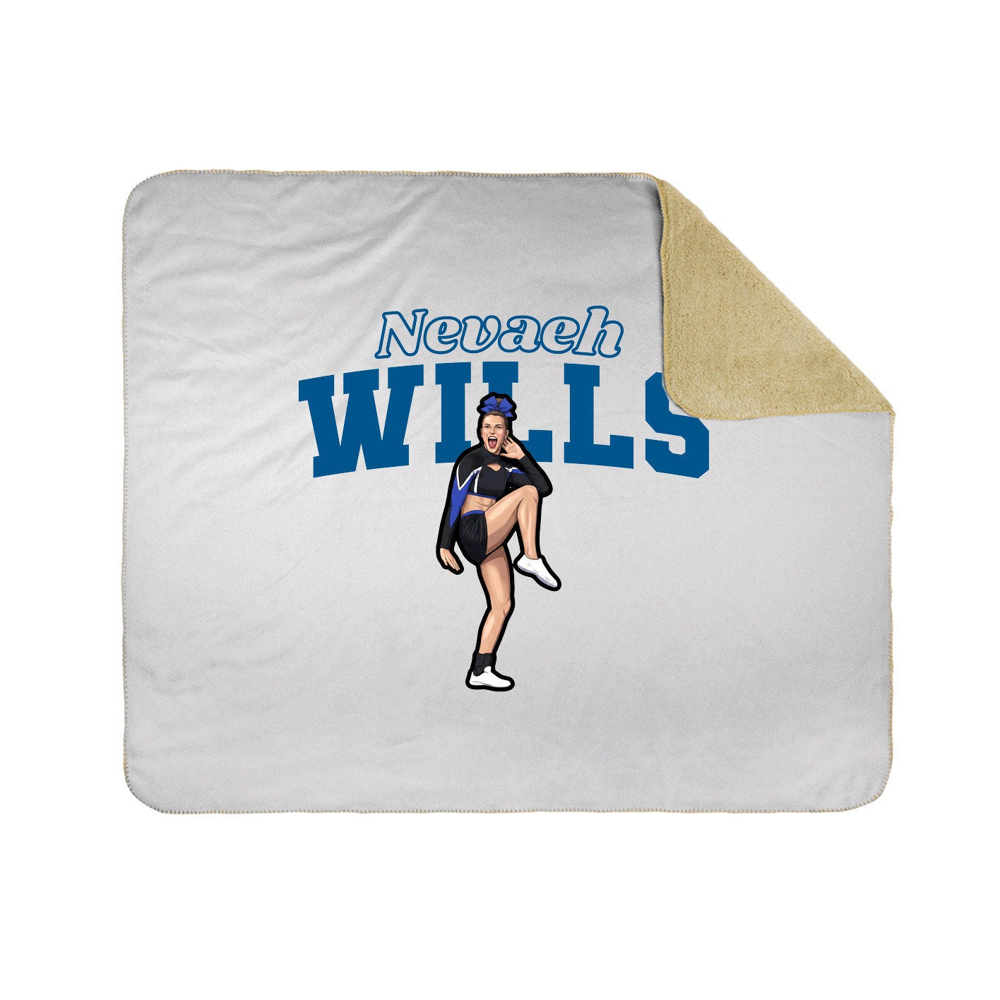 Throw Blanket — Name Arch in White