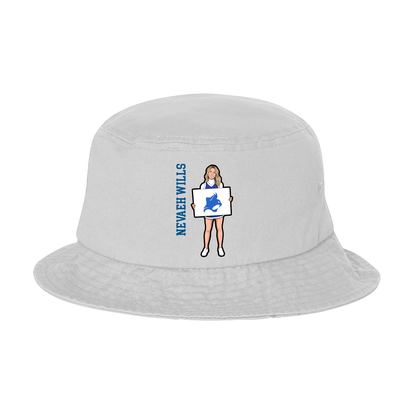 Bucket Cap — Name Vertical in White