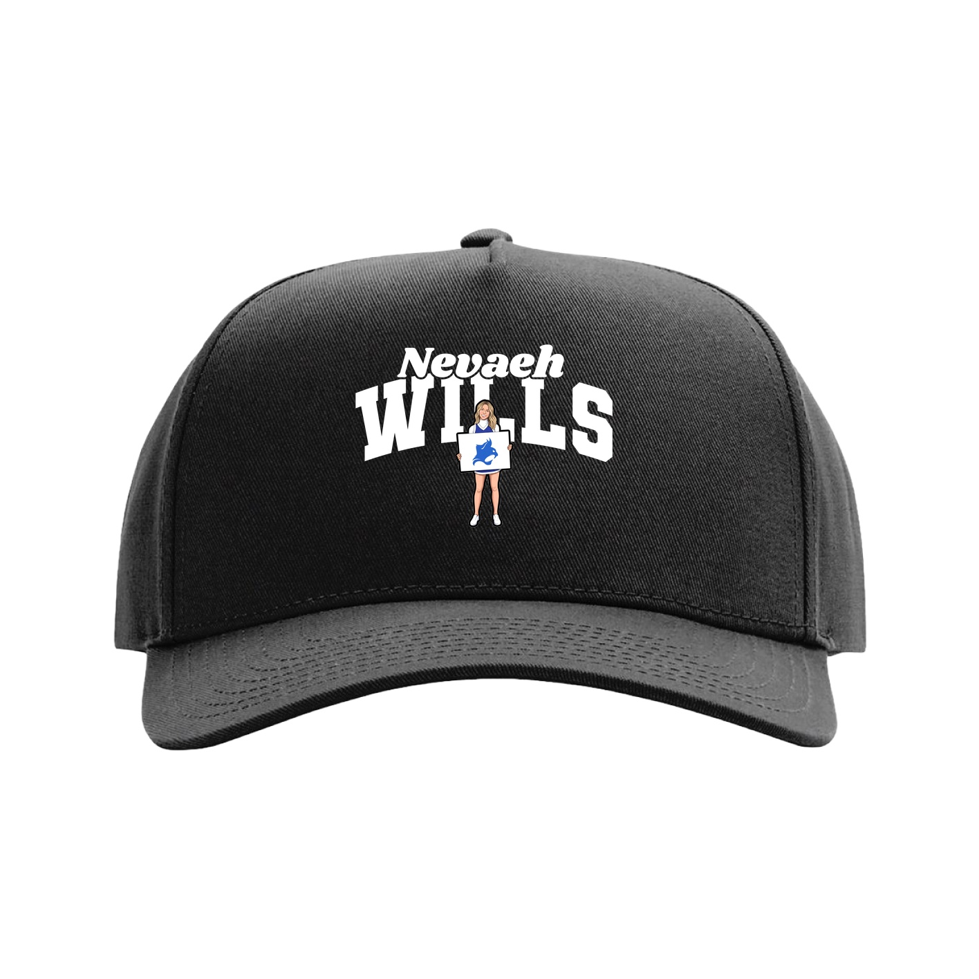 Full Fabric Five-Panel Champ Cap — Signature Arch in Black