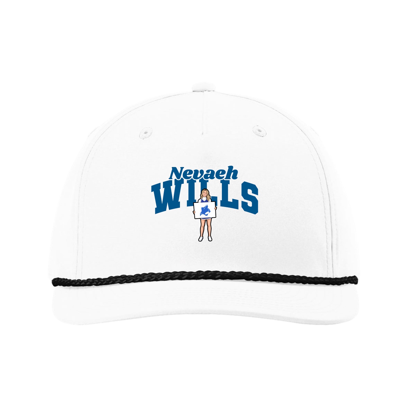 Five-Panel Classic Rope Cap — Signature Arch in White