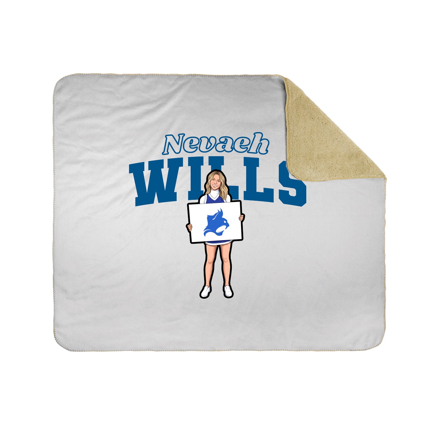 Throw Blanket — Name Arch in White