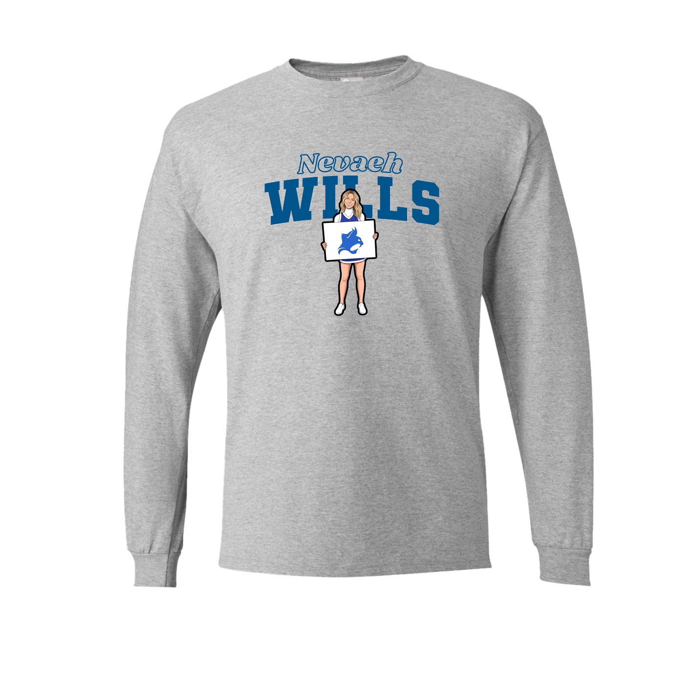 Long Sleeve Tee — Name Arch in Grey