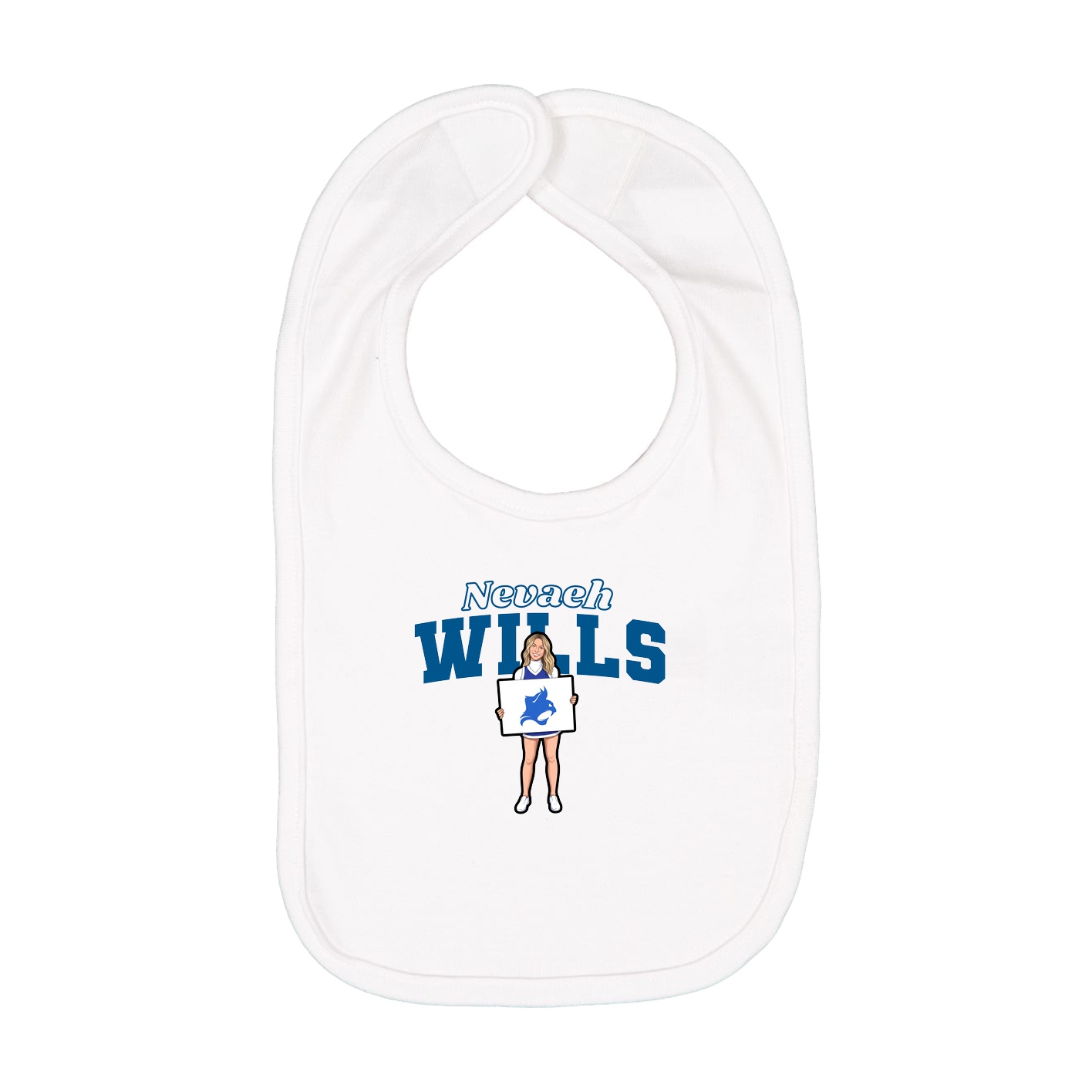 Infant Bib — Name Arch in White