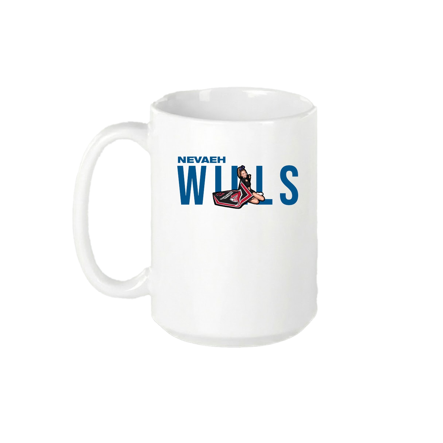 15oz Coffee Mug — Player Name in White