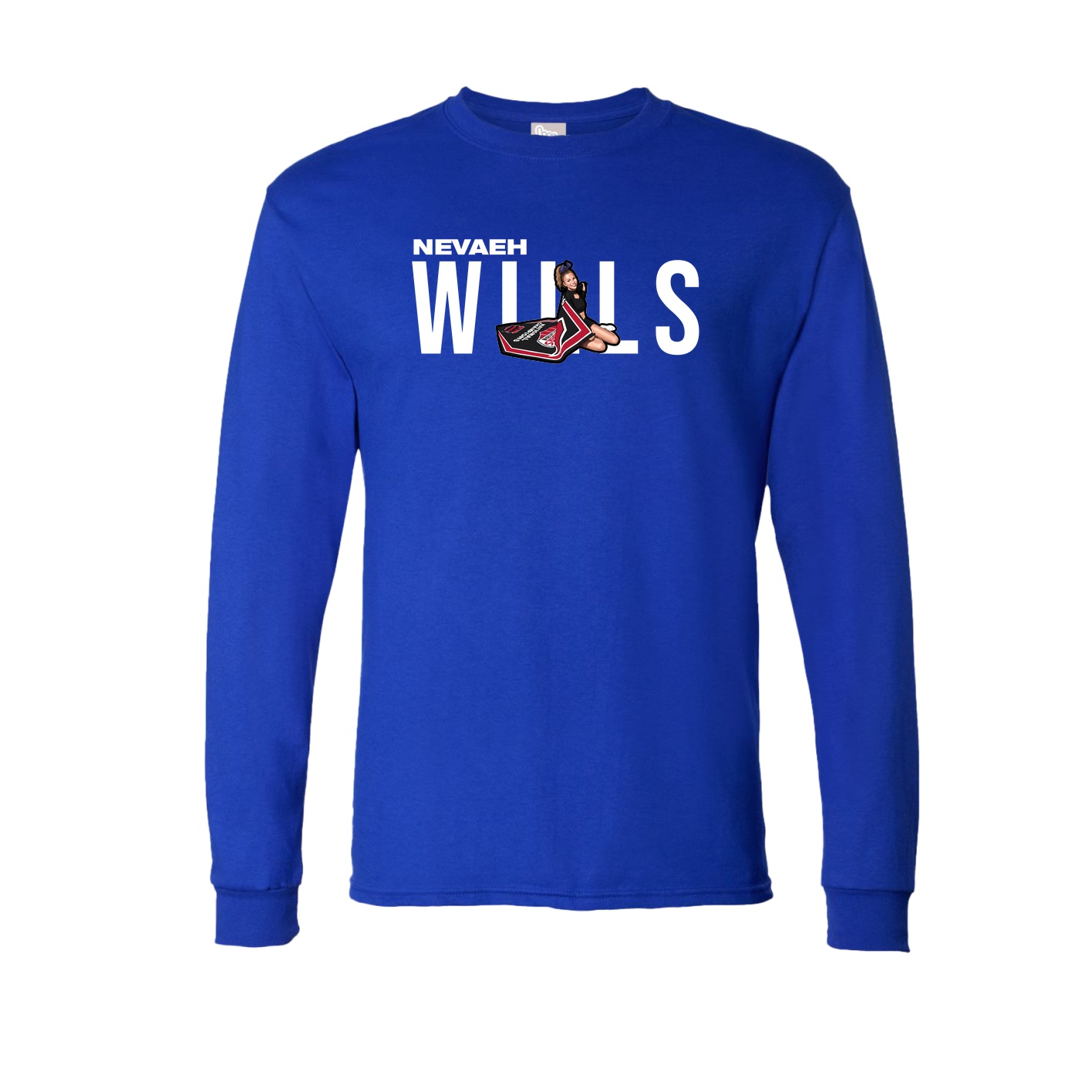 Long Sleeve Tee — Player Name in Royal
