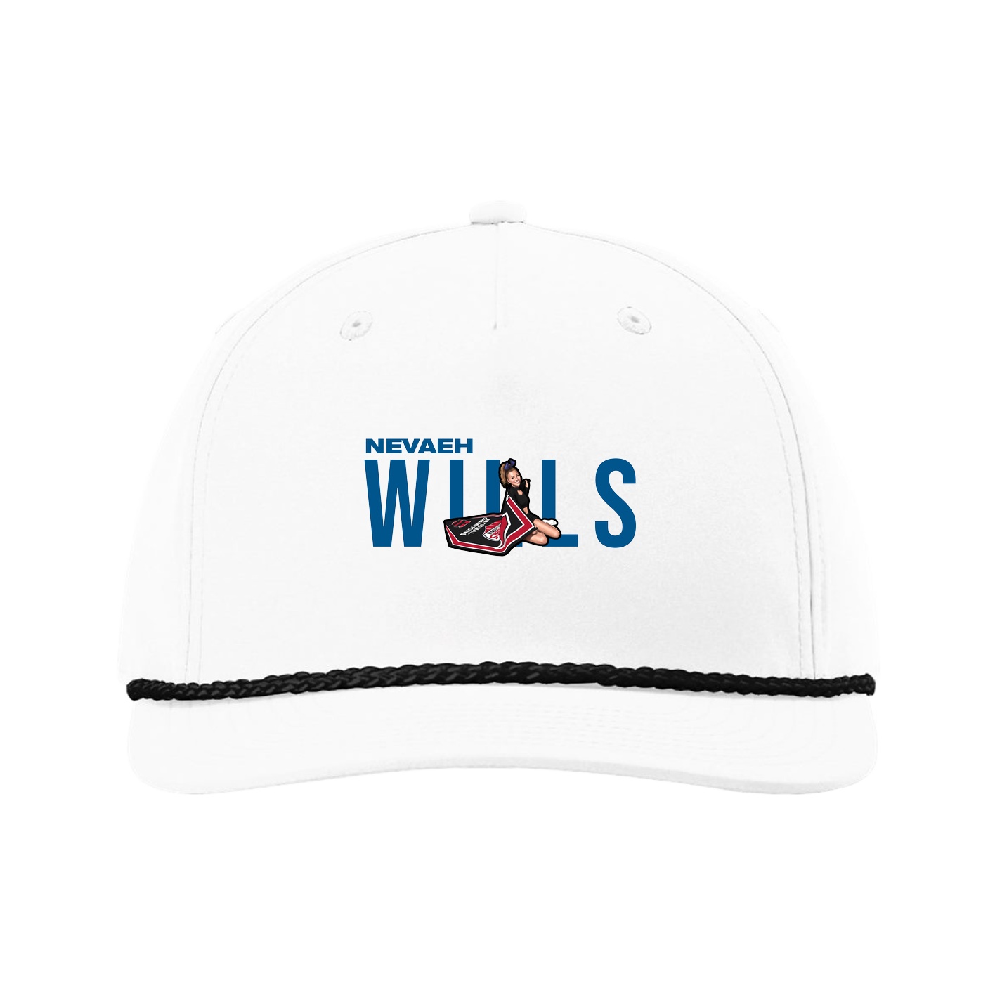 Five-Panel Classic Rope Cap — Player Name in White