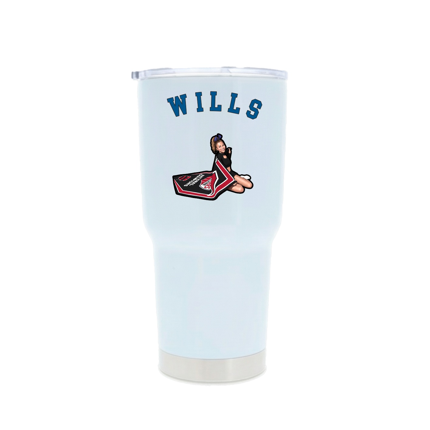30oz Stainless Steel Tumbler — Shirsey Arch in White