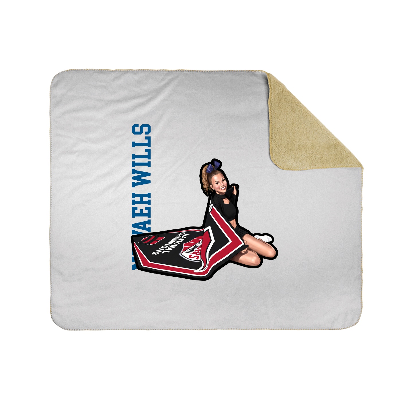 Throw Blanket — Name Vertical in White
