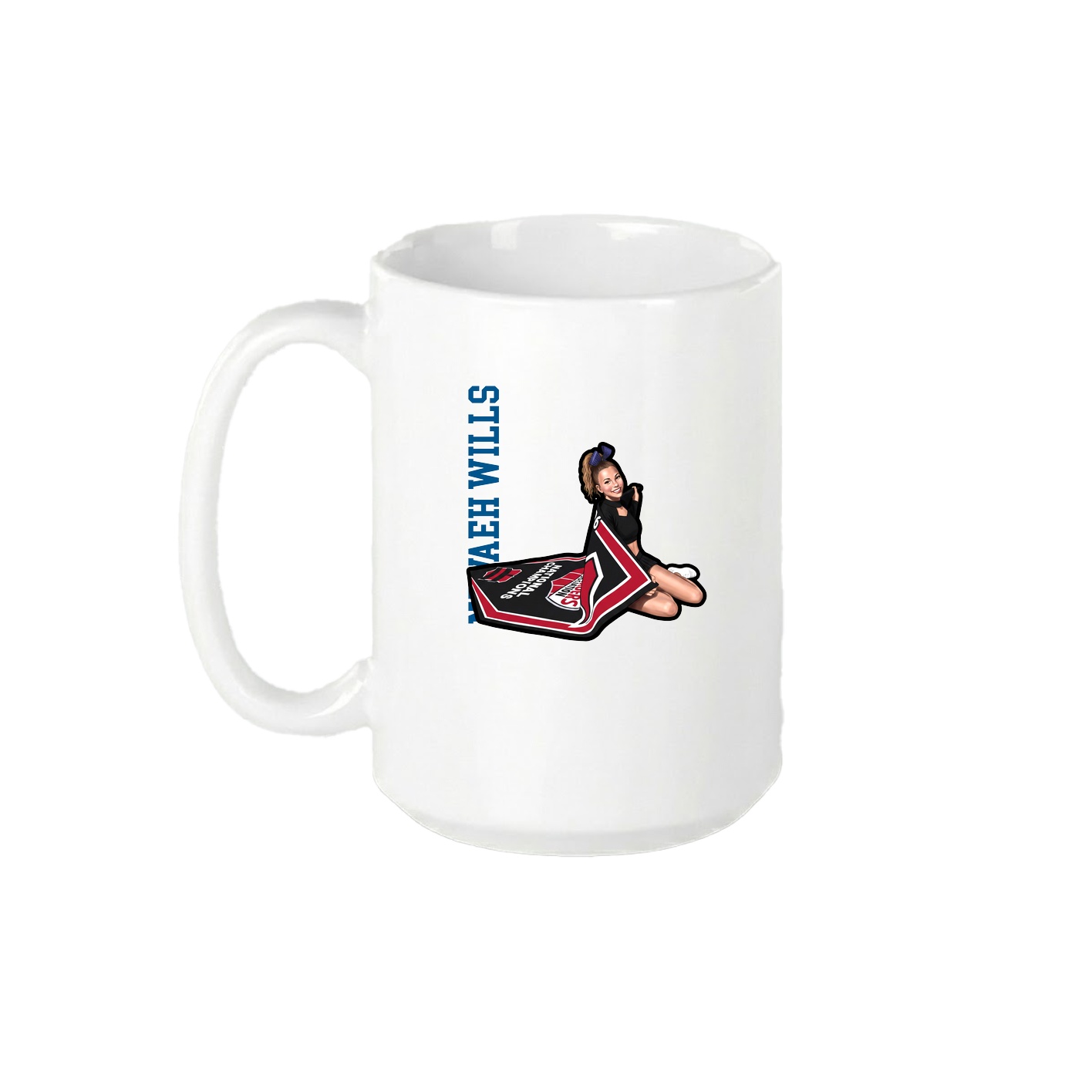 15oz Coffee Mug — Name Vertical in White