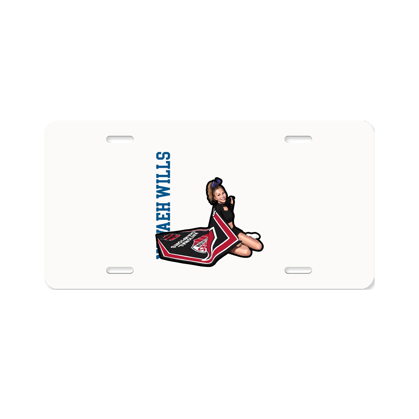 License Plate — Name Vertical in Classic
