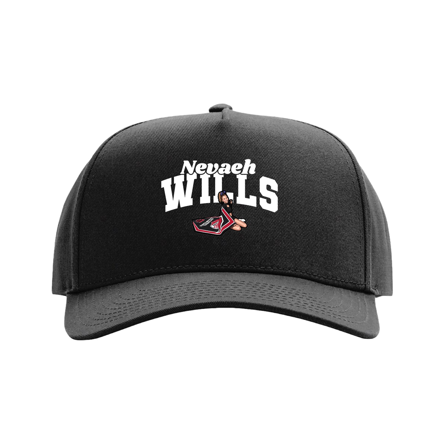 Full Fabric Five-Panel Champ Cap — Signature Arch in Black