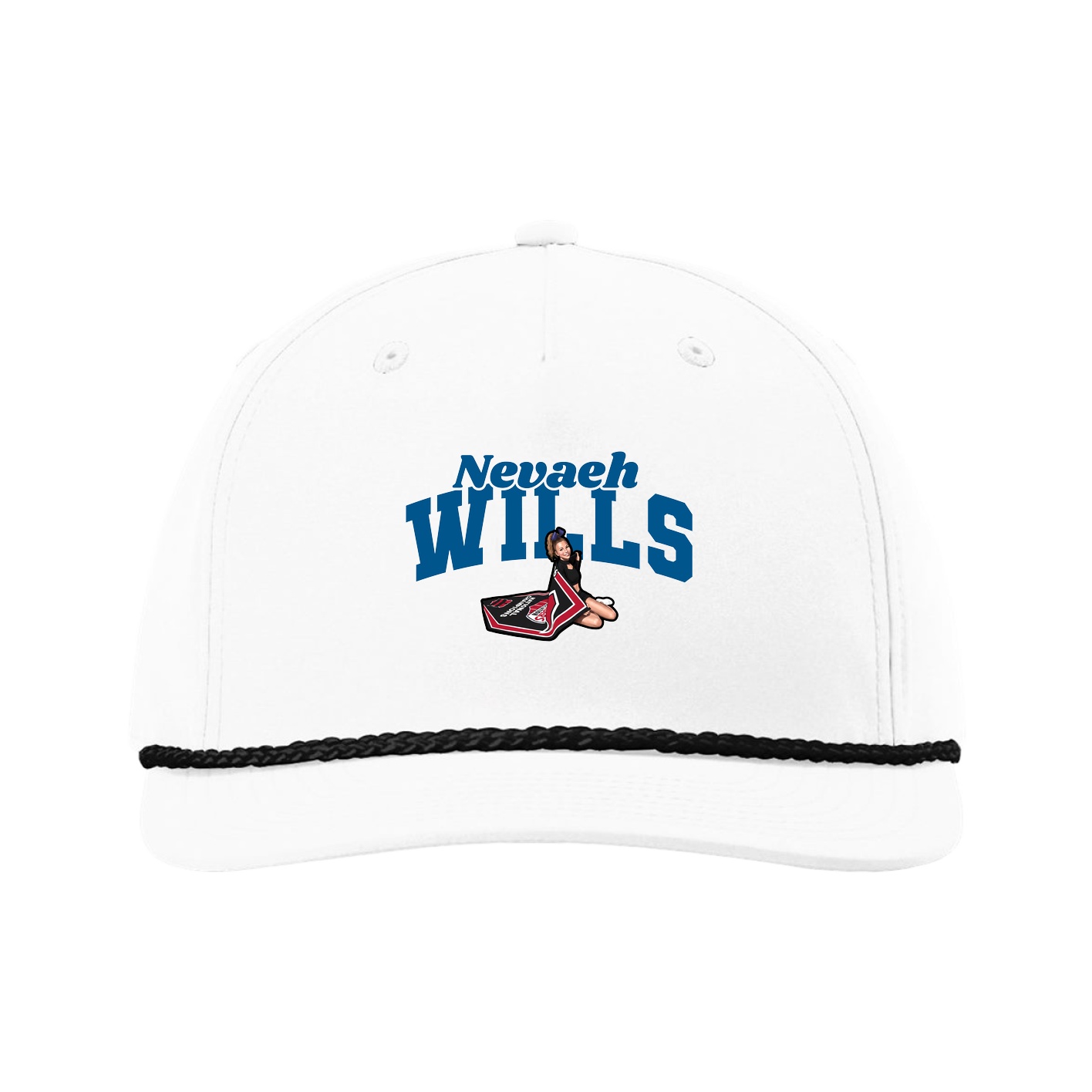Five-Panel Classic Rope Cap — Signature Arch in White