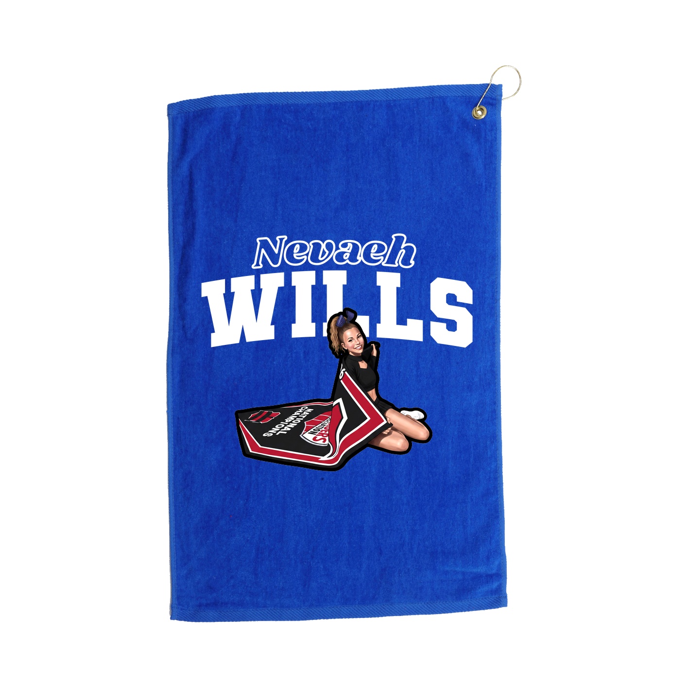 Golf Towel — Name Arch in Royal