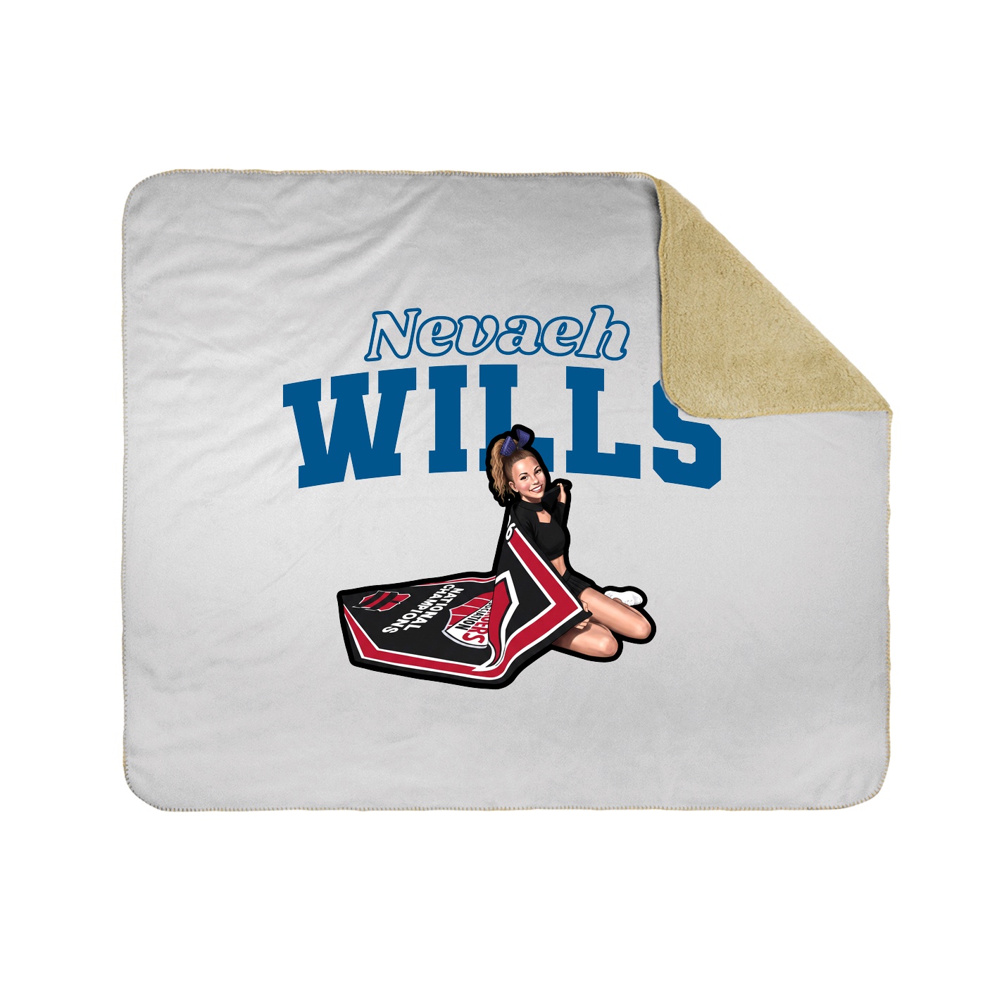 Throw Blanket — Name Arch in White