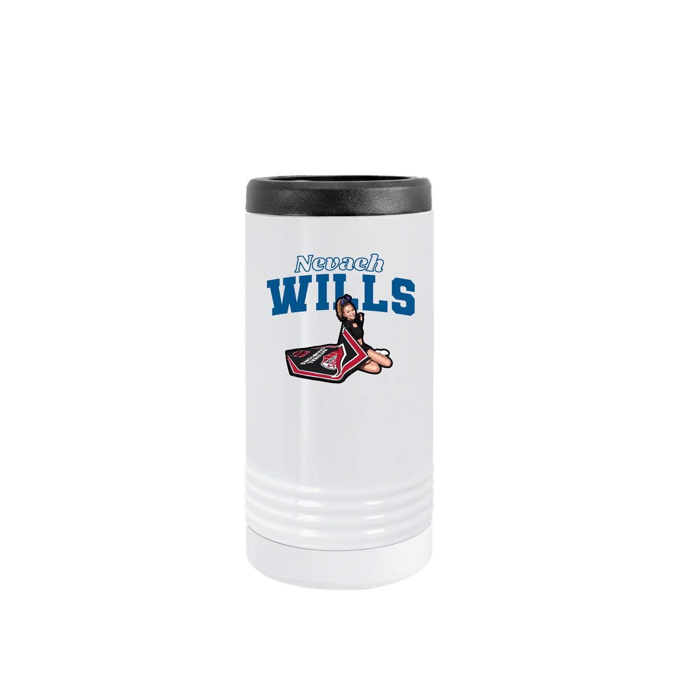 Slim Beverage Holder — Name Arch in White