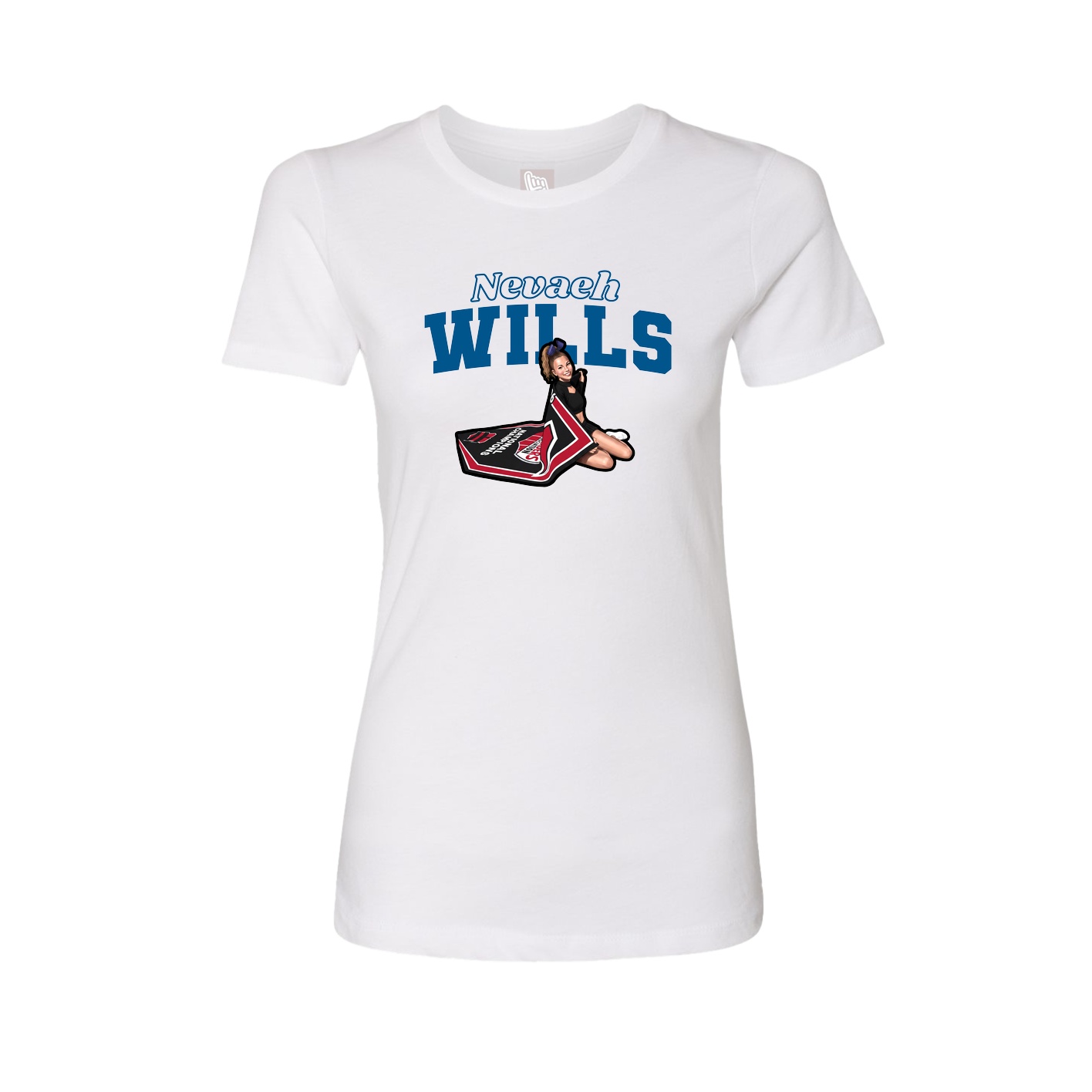 Womens Tee — Name Arch in White