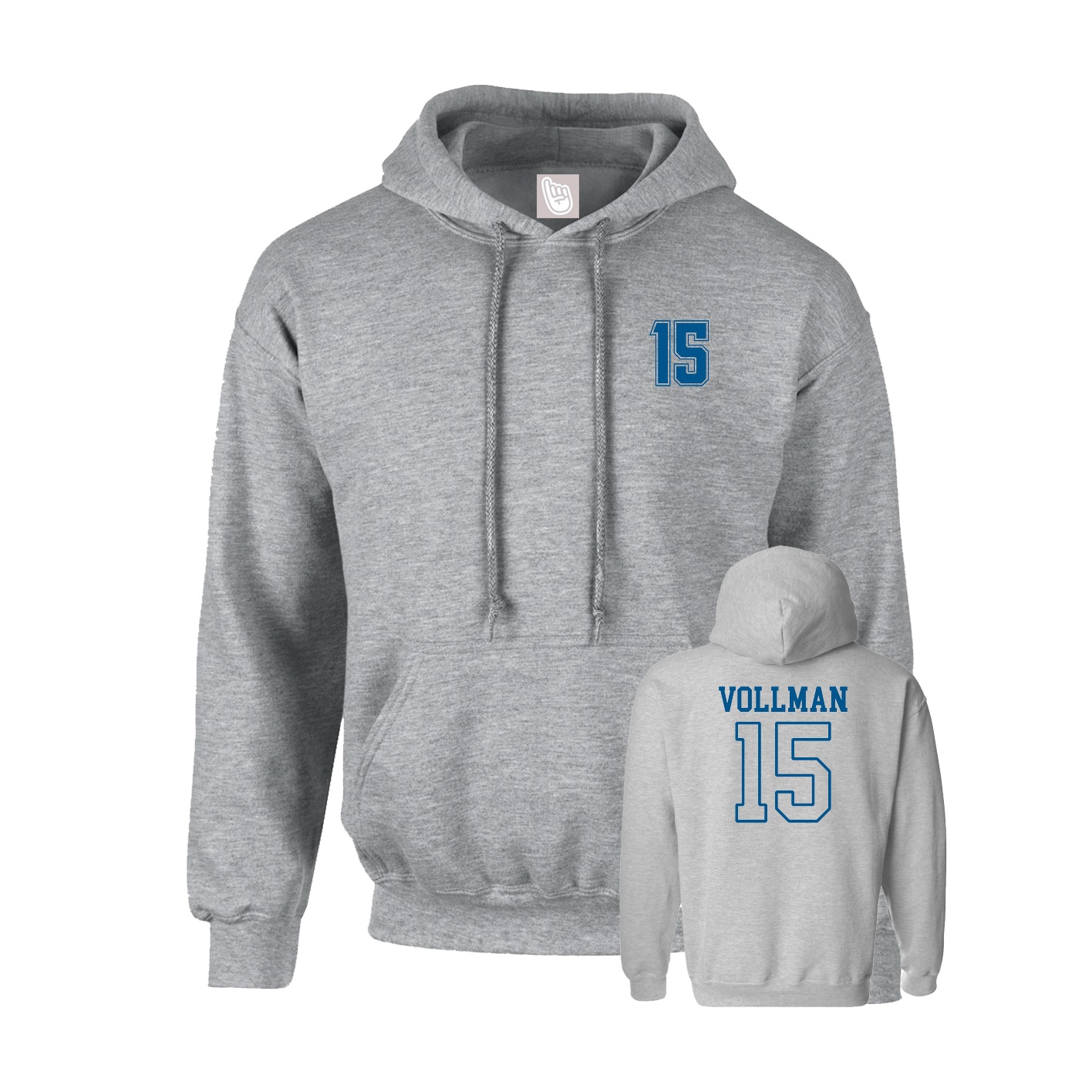 Hoodie — Chest Back in Grey