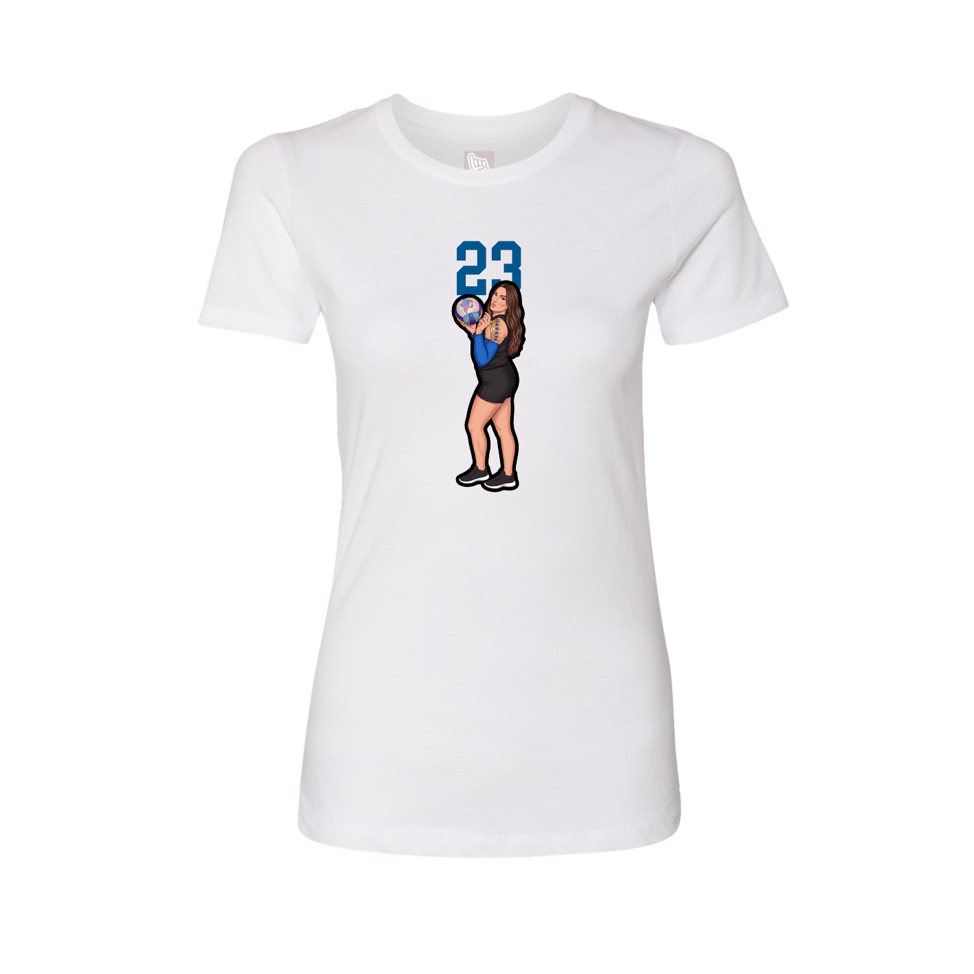 Fitted Women's Tee — Number Top in White