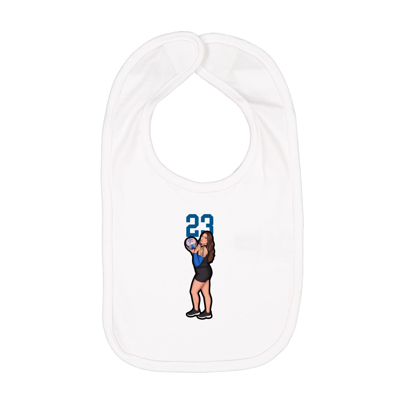 Infant Bib — Number Top in White