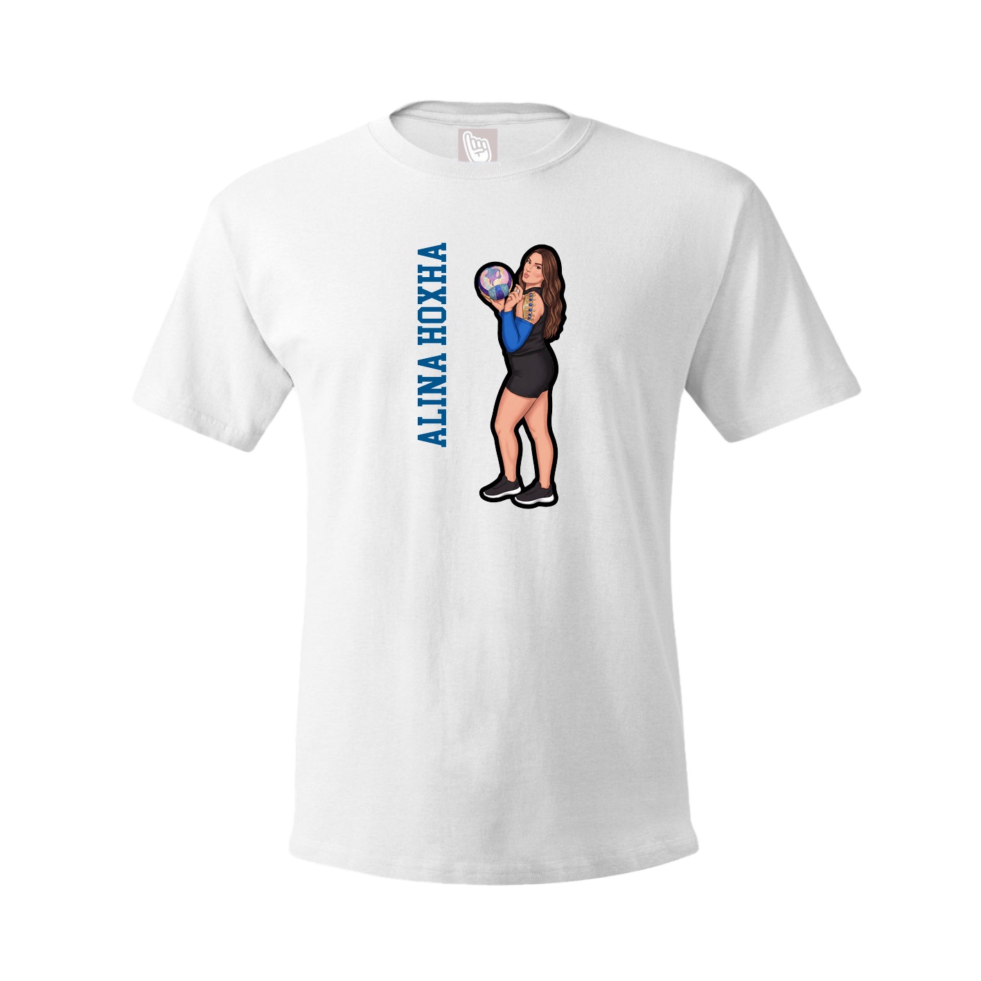 Tee — Name Vertical in White