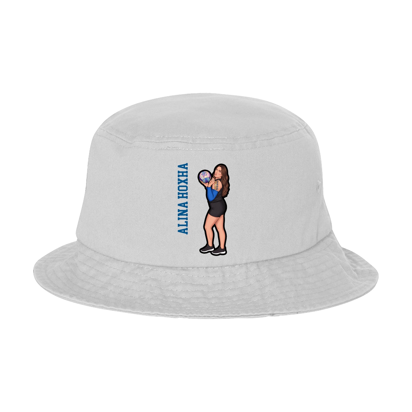 Bucket Cap — Name Vertical in White