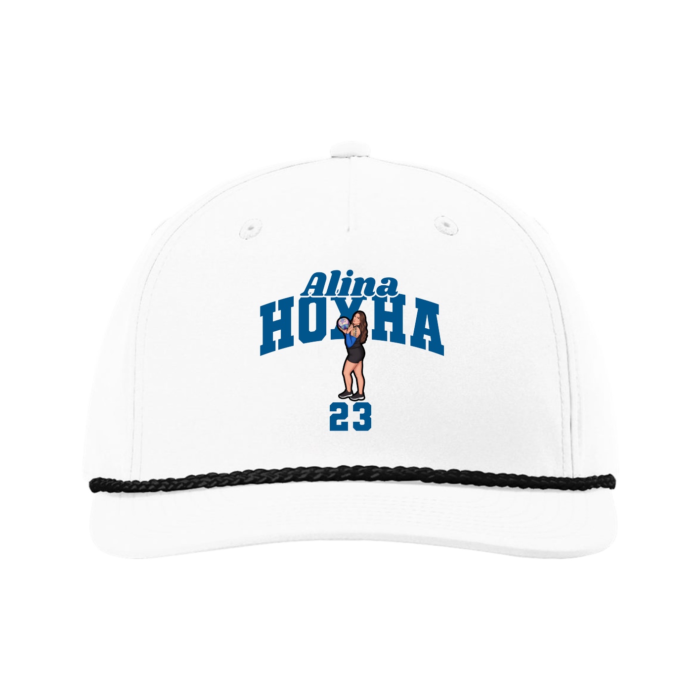 Five-Panel Classic Rope Cap — Signature Arch in White