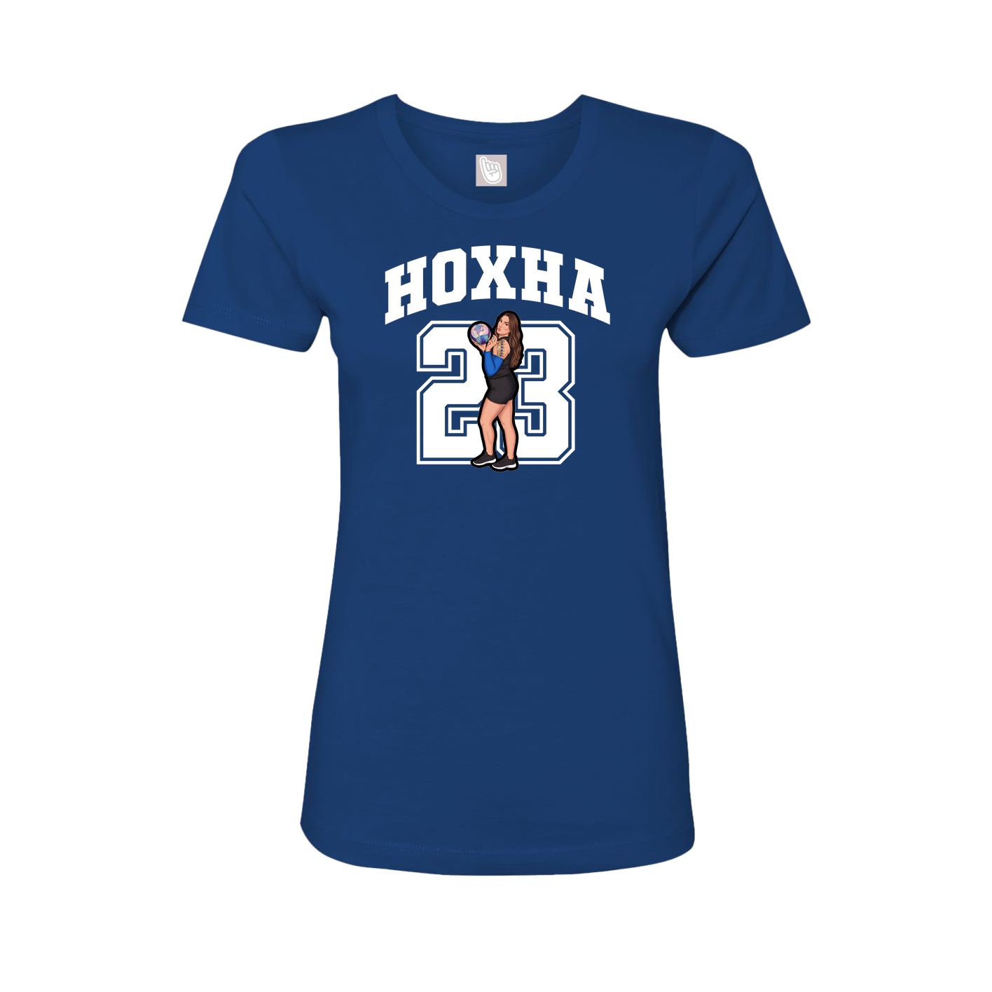 Fitted Women's Tee — Number in Royal