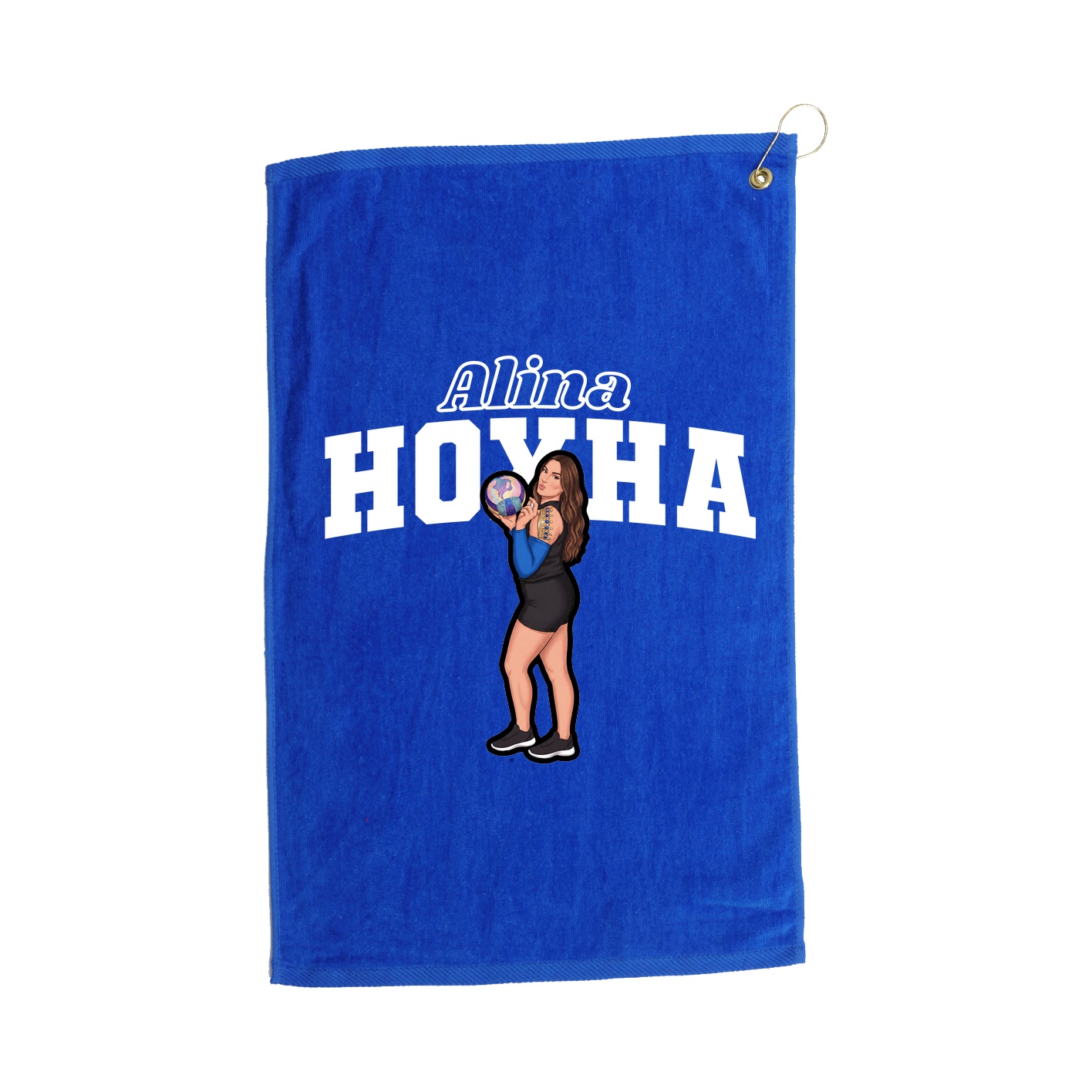Golf Towel — Name Arch in Royal