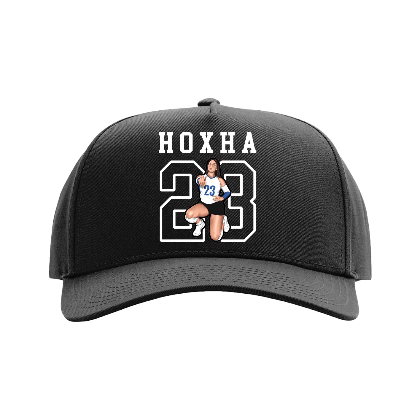 Full Fabric Five-Panel Champ Cap — Shirsey in Black