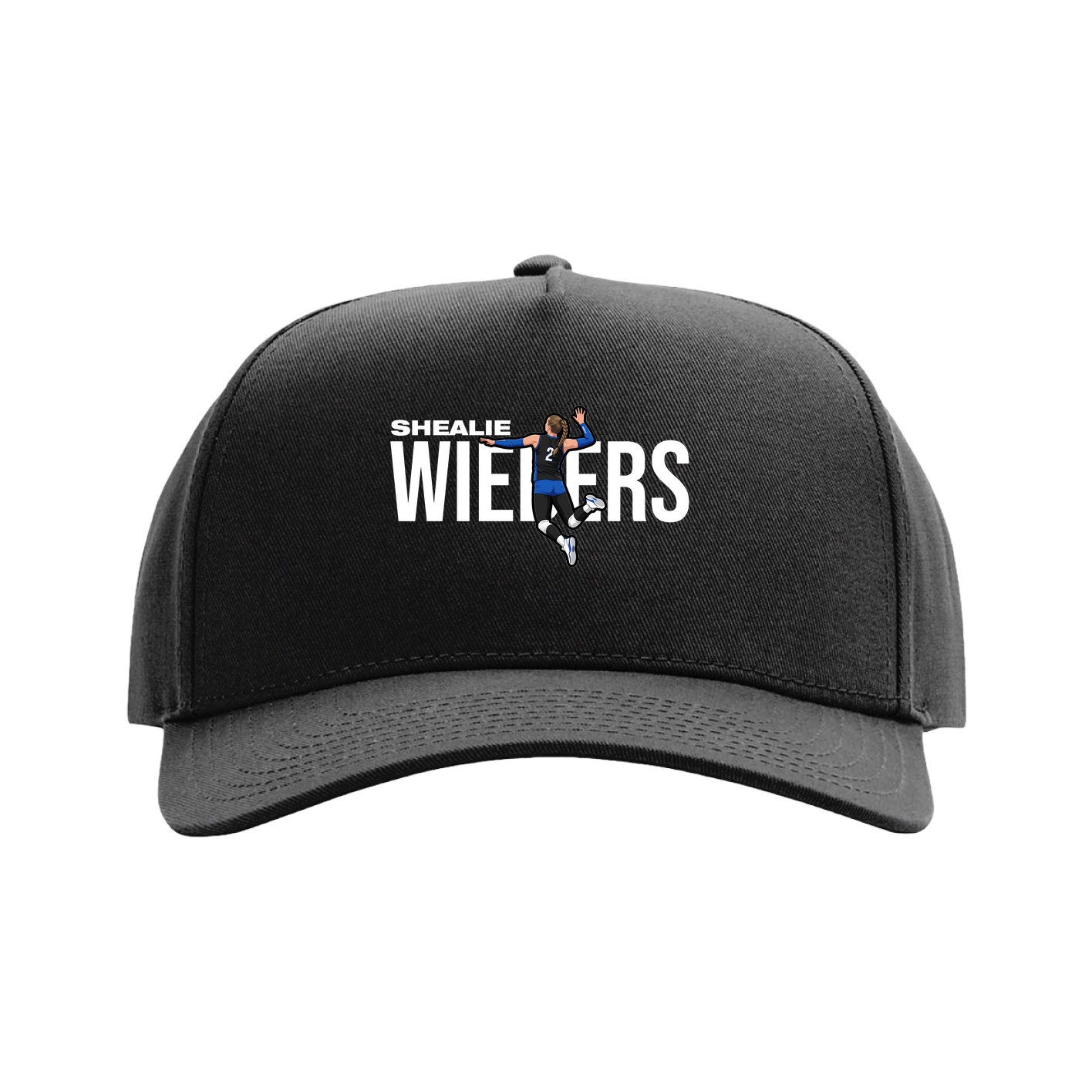 Full Fabric Five-Panel Champ Cap — Player Name in Black