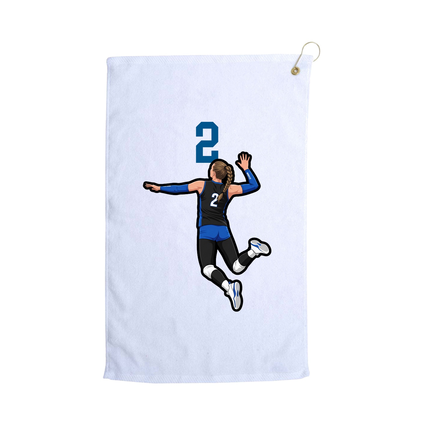 Golf Towel — Number Top in White