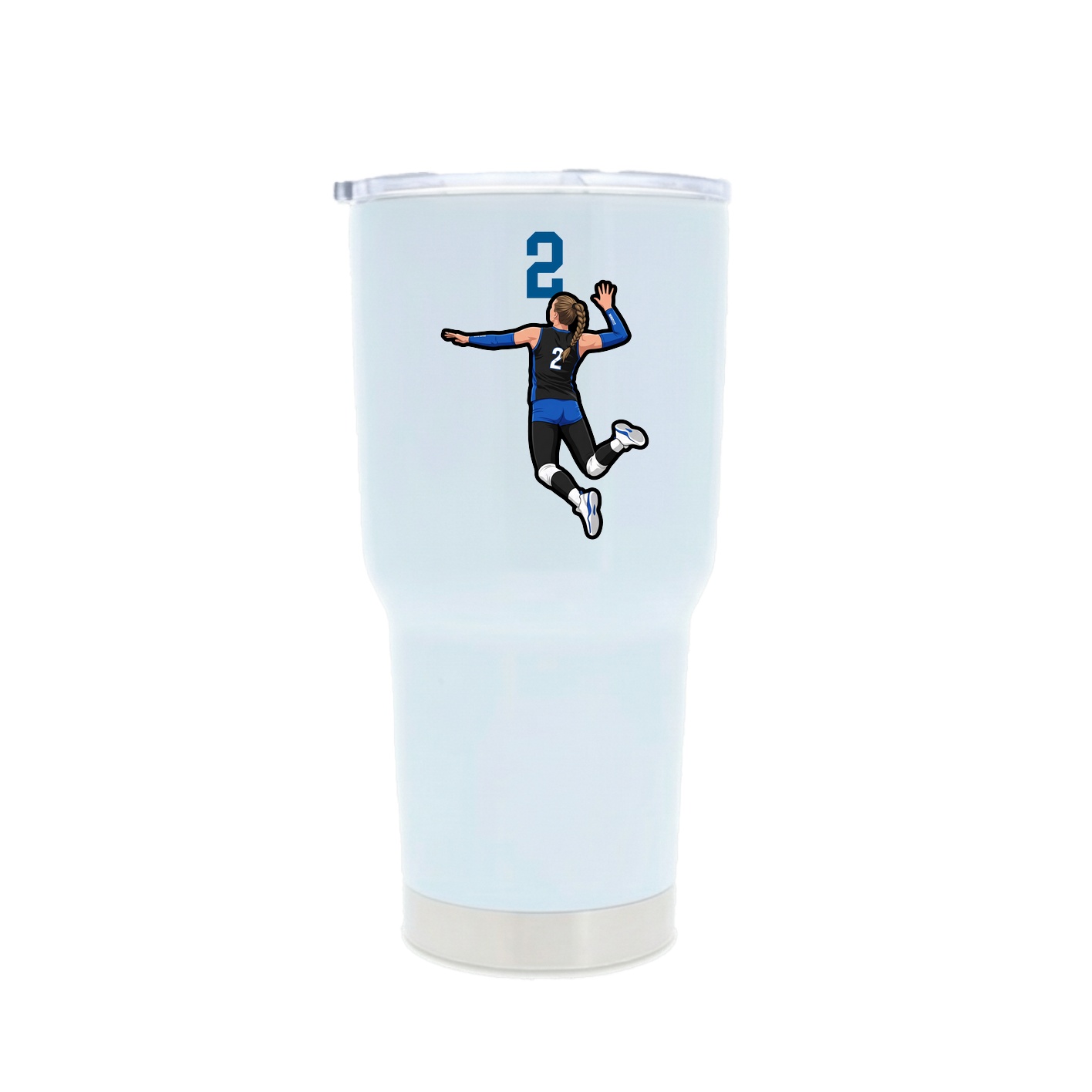 30oz Stainless Steel Tumbler — Number Top in White