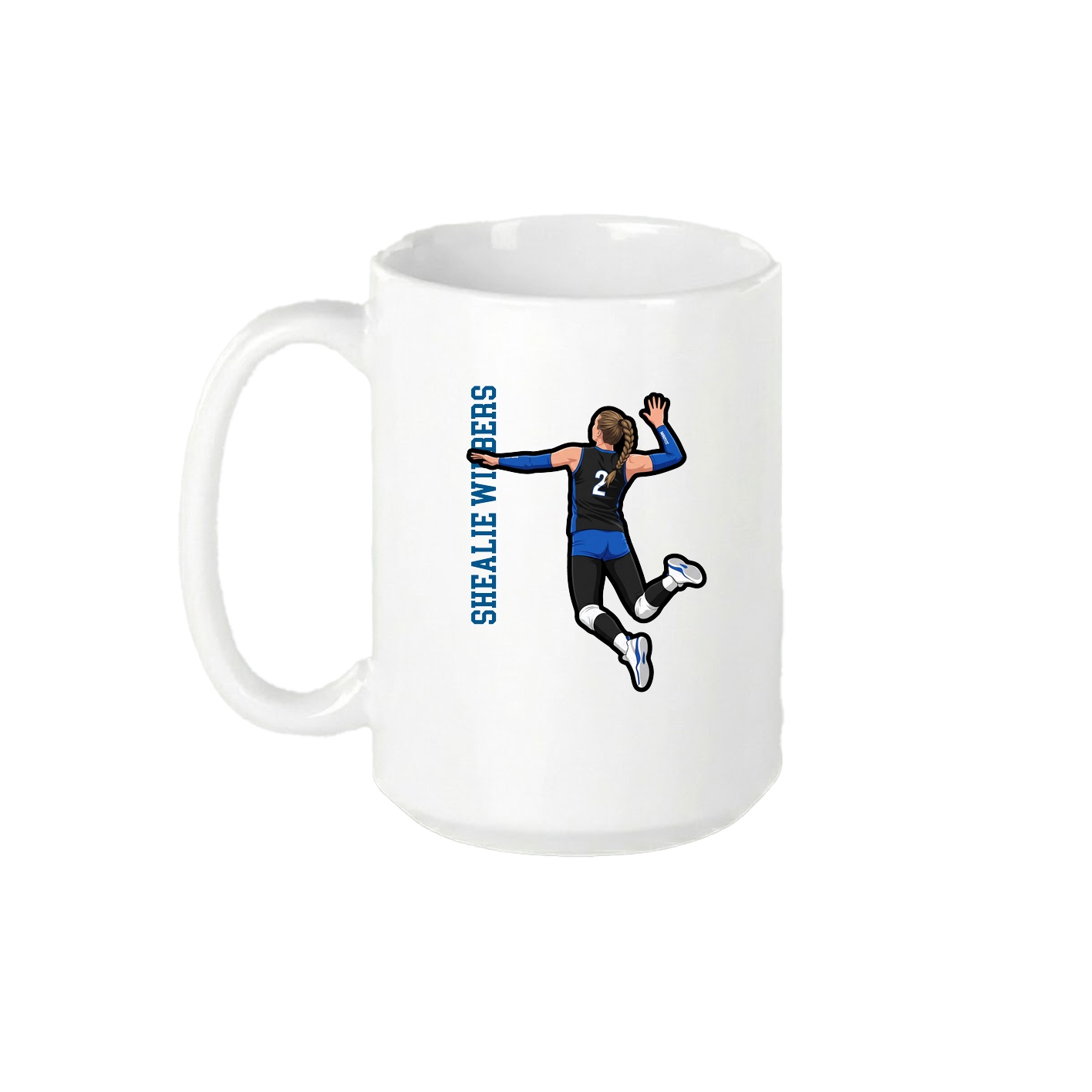 15oz Coffee Mug — Name Vertical in White