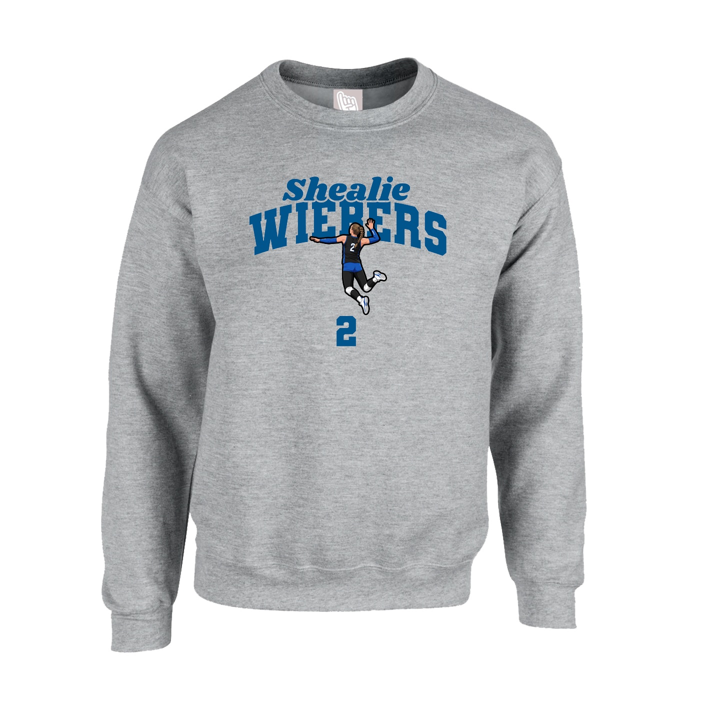 Fleece Crew — Signature Arch in Grey