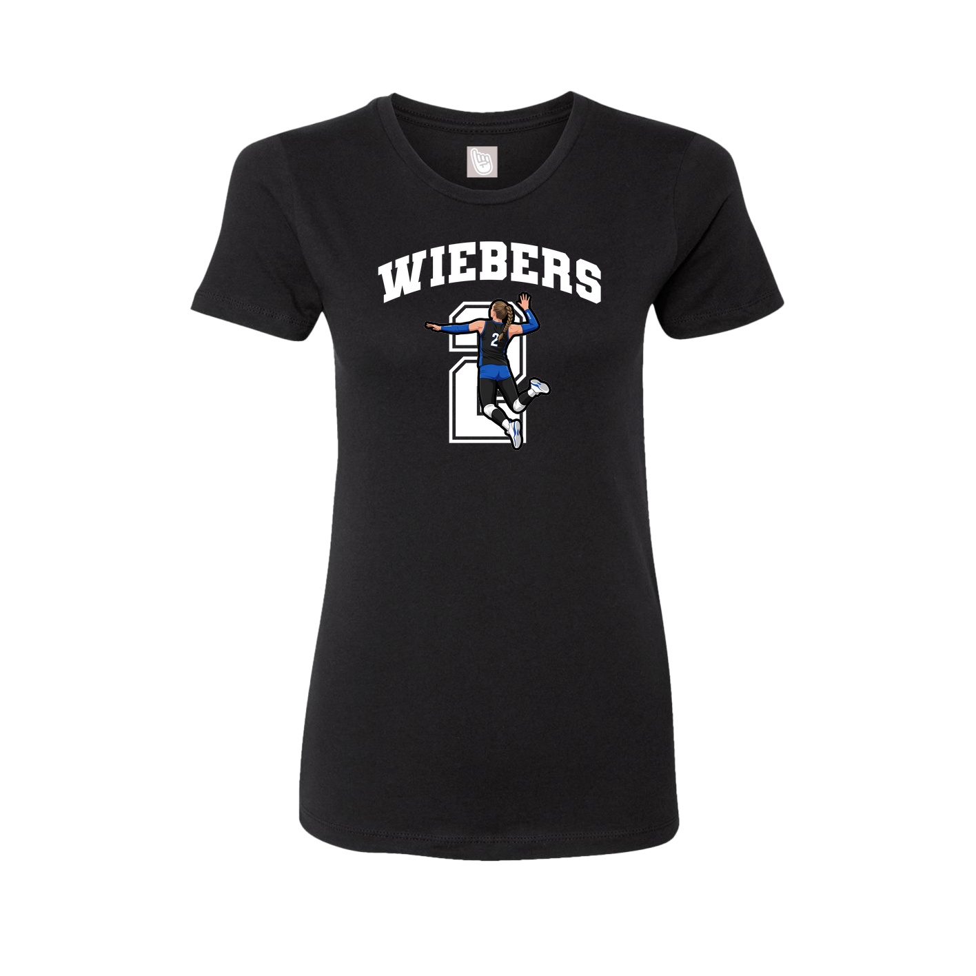 Fitted Women's Tee — Number in Black