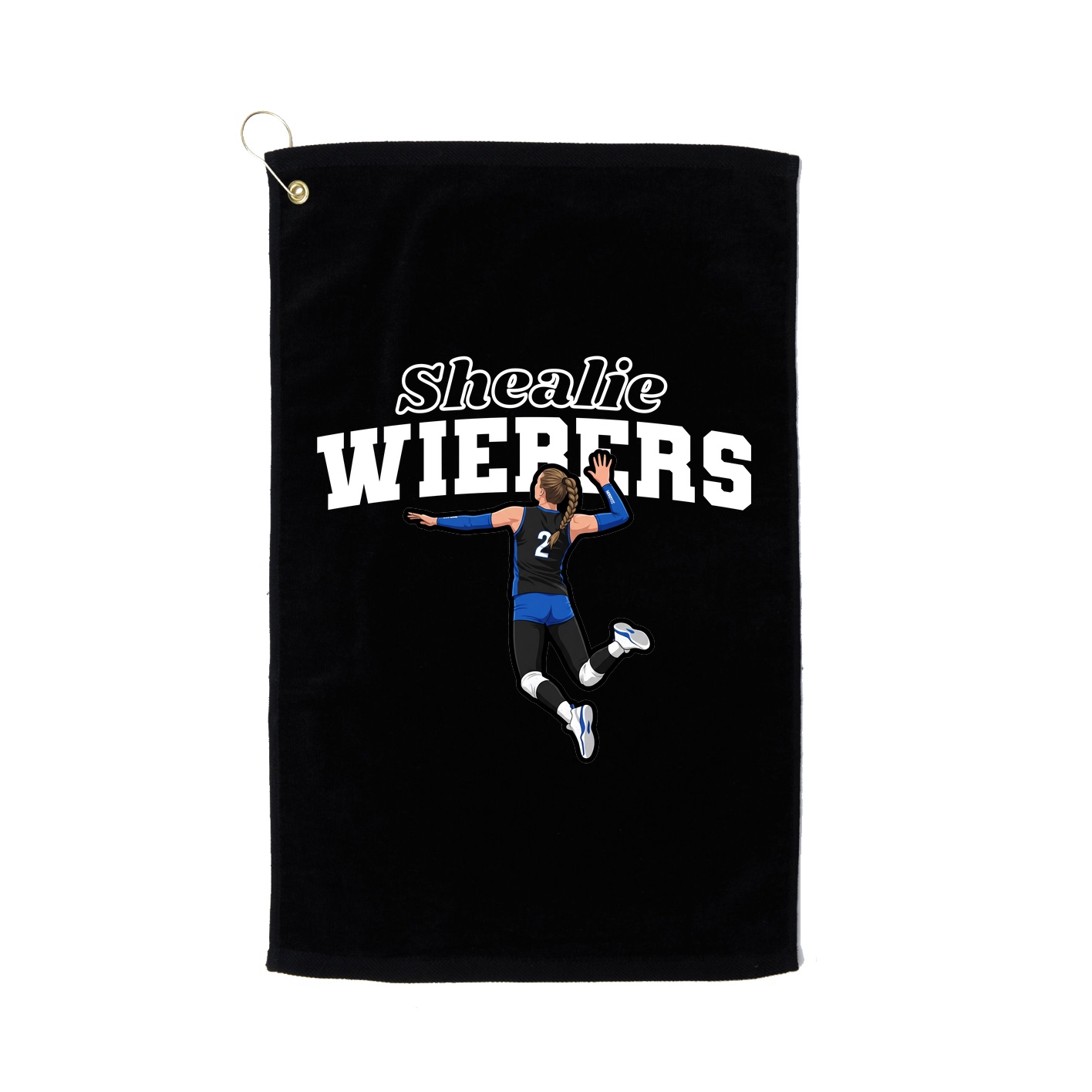 Golf Towel — Name Arch in Black