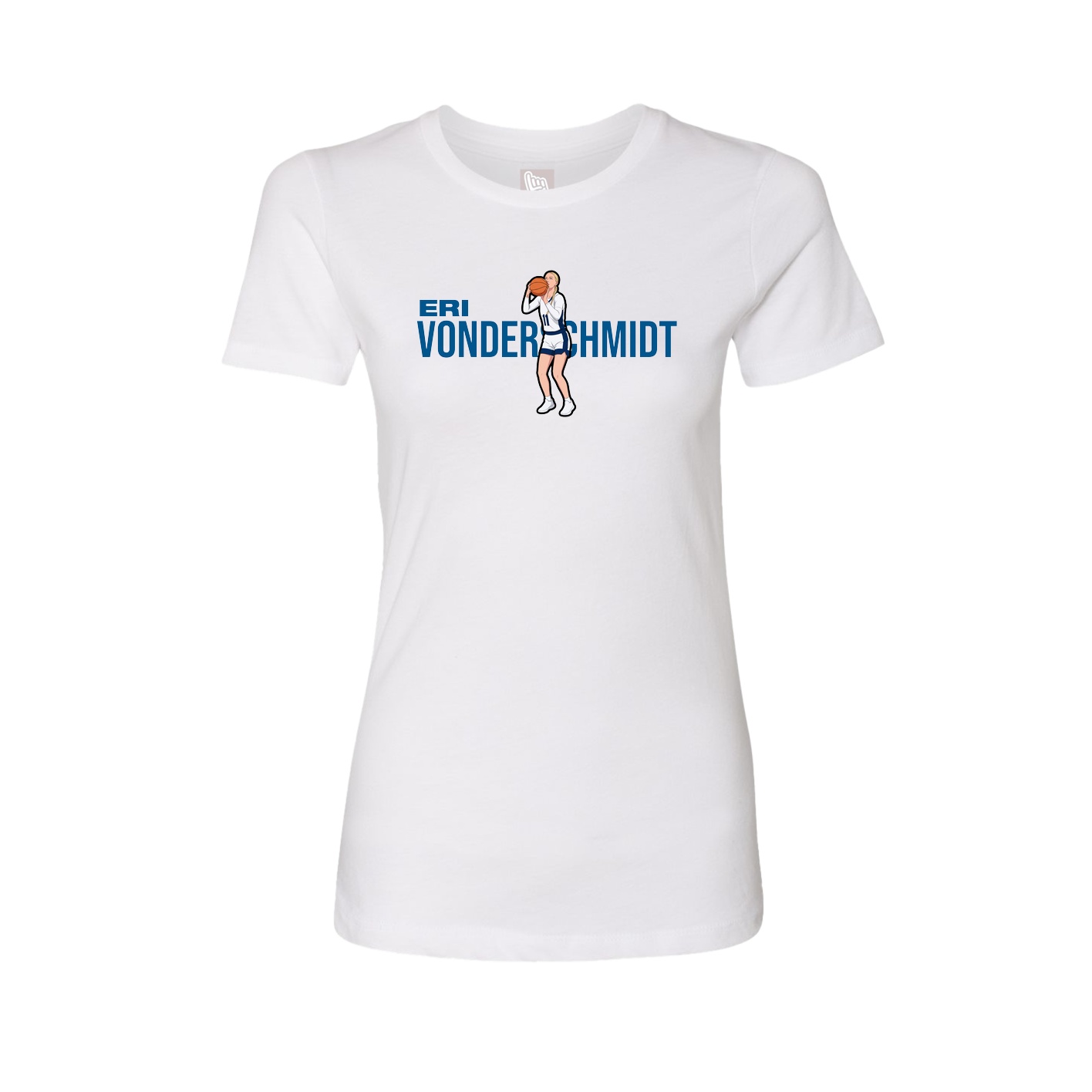 Fitted Women's Tee — Player Name in White