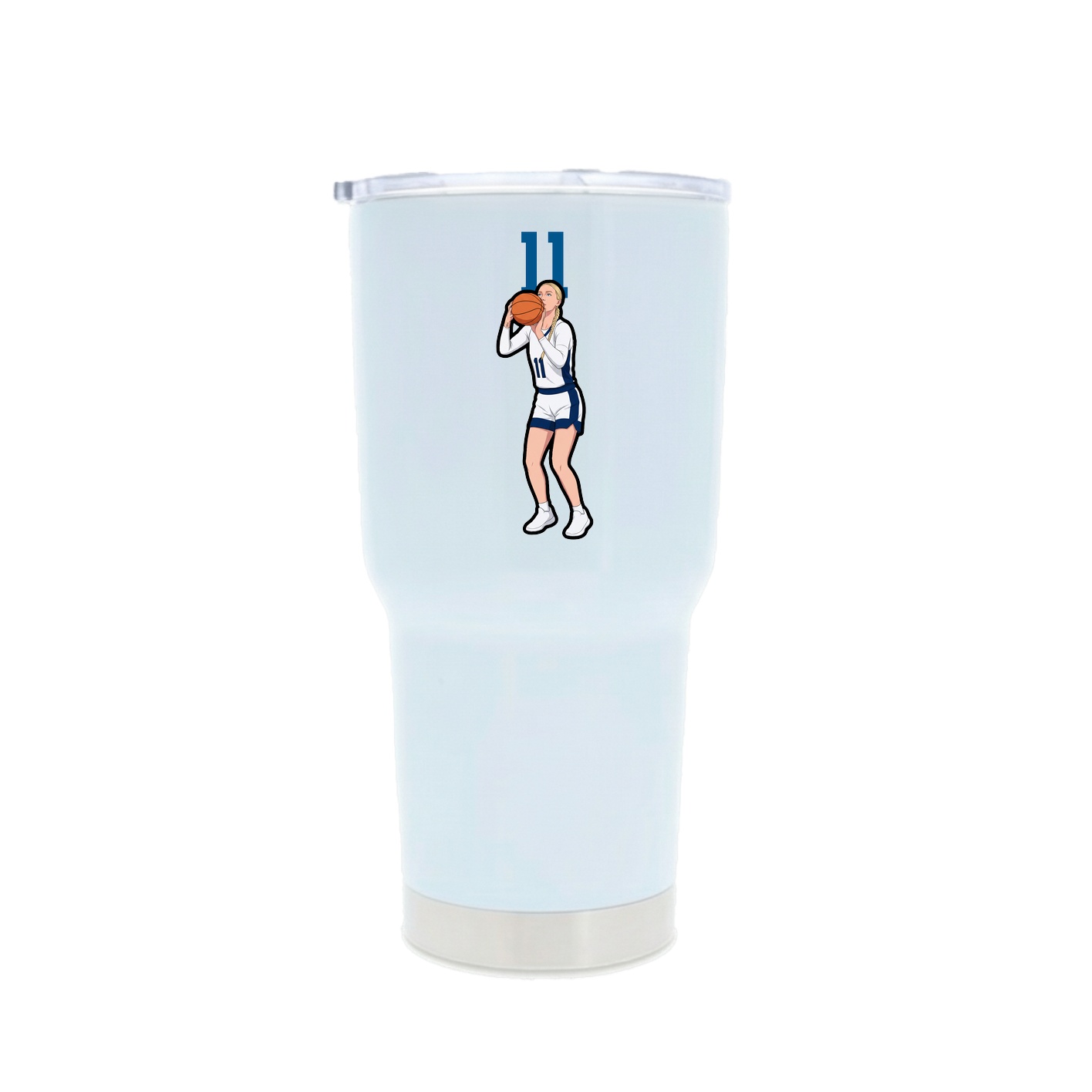 30oz Stainless Steel Tumbler — Number Top in White