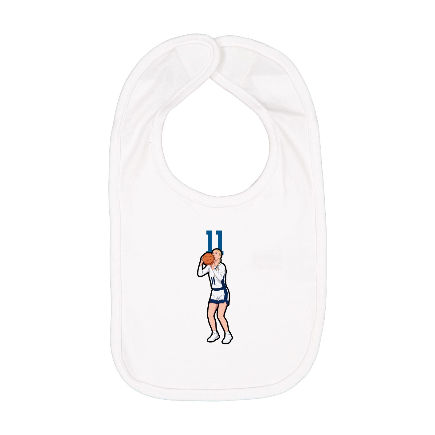 Infant Bib — Number Top in White
